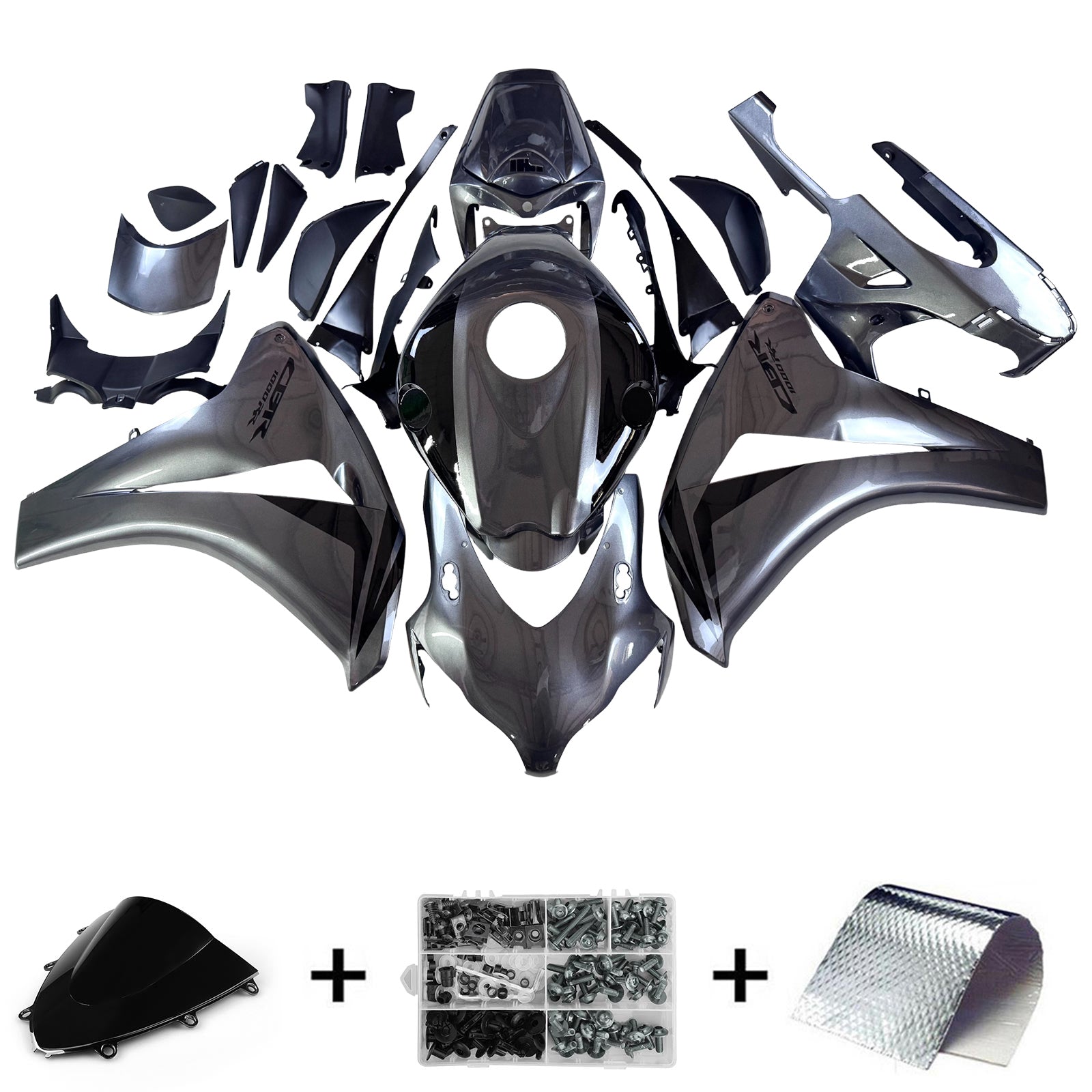 Amotopart 2008-2011 Honda CBR1000RR Gloss Grey Fairing Kit