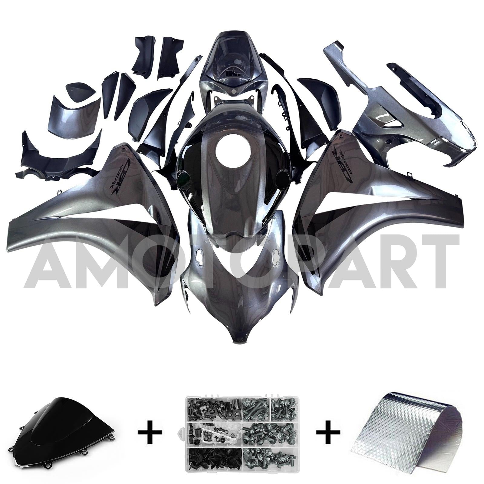 Amotopart 2008-2011 Honda CBR1000RR Gloss Grey Fairing Kit