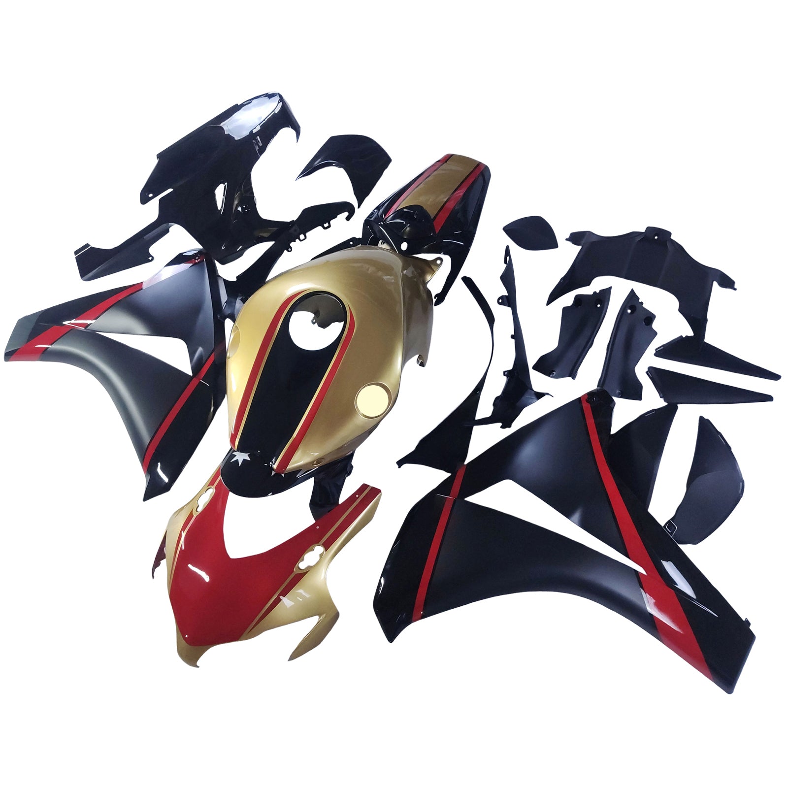 Amotopart 2008-2011 Honda CBR1000RR Gold & Red Fairing Kit
