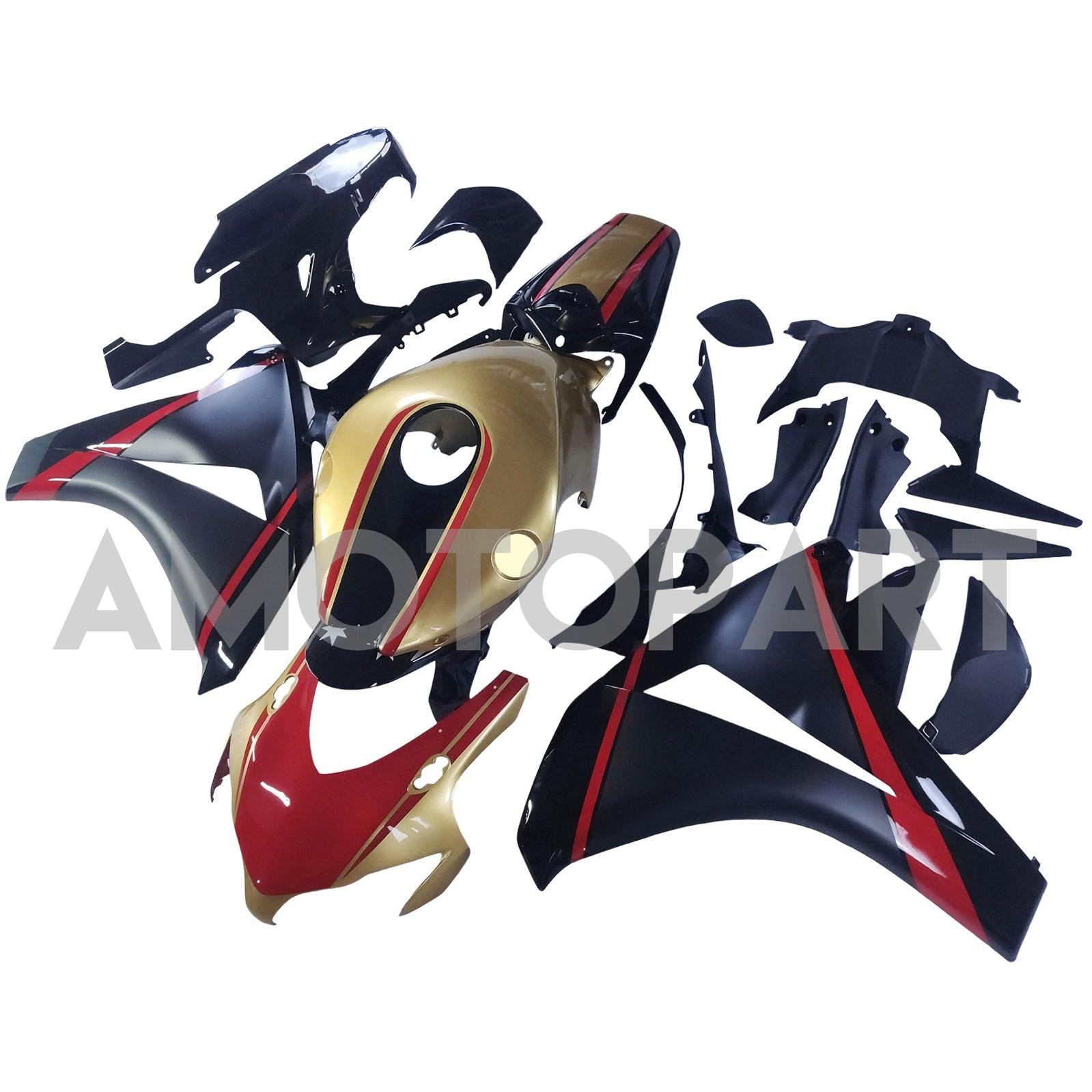 Amotopart 2008-2011 Honda CBR1000RR Gold&Red Fairing Kit
