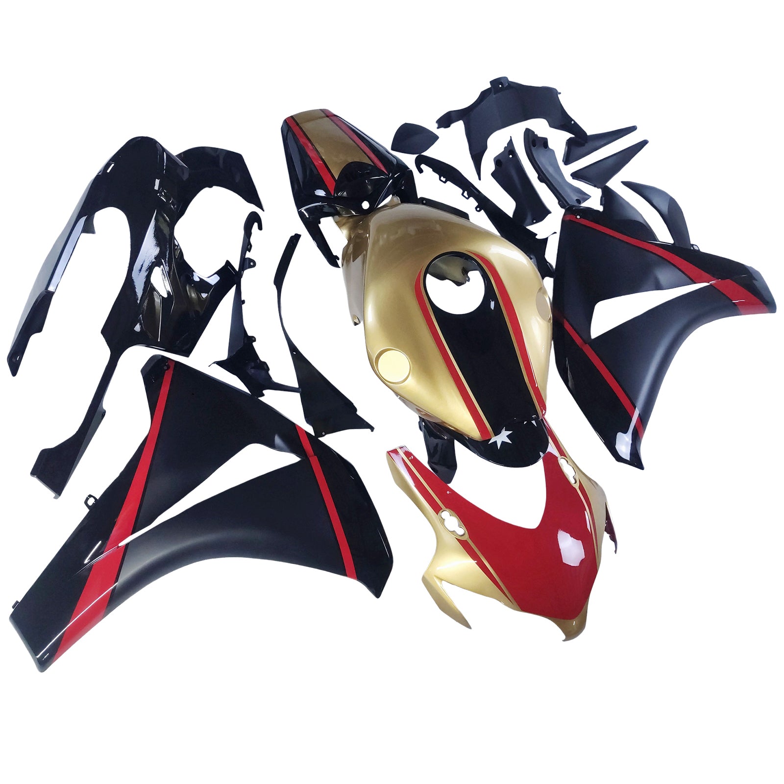 Amotopart 2008-2011 Honda CBR1000RR Gold & Red Fairing Kit