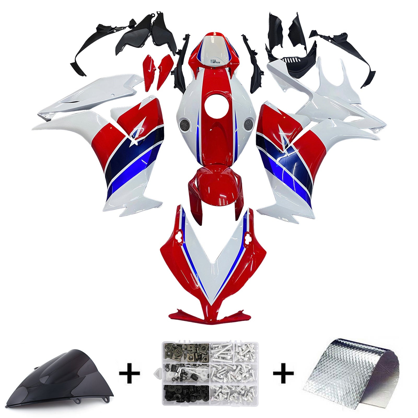 Amotopart 2012-2016 CBR1000RR Honda Blue&Red Style1 Fairing Kit