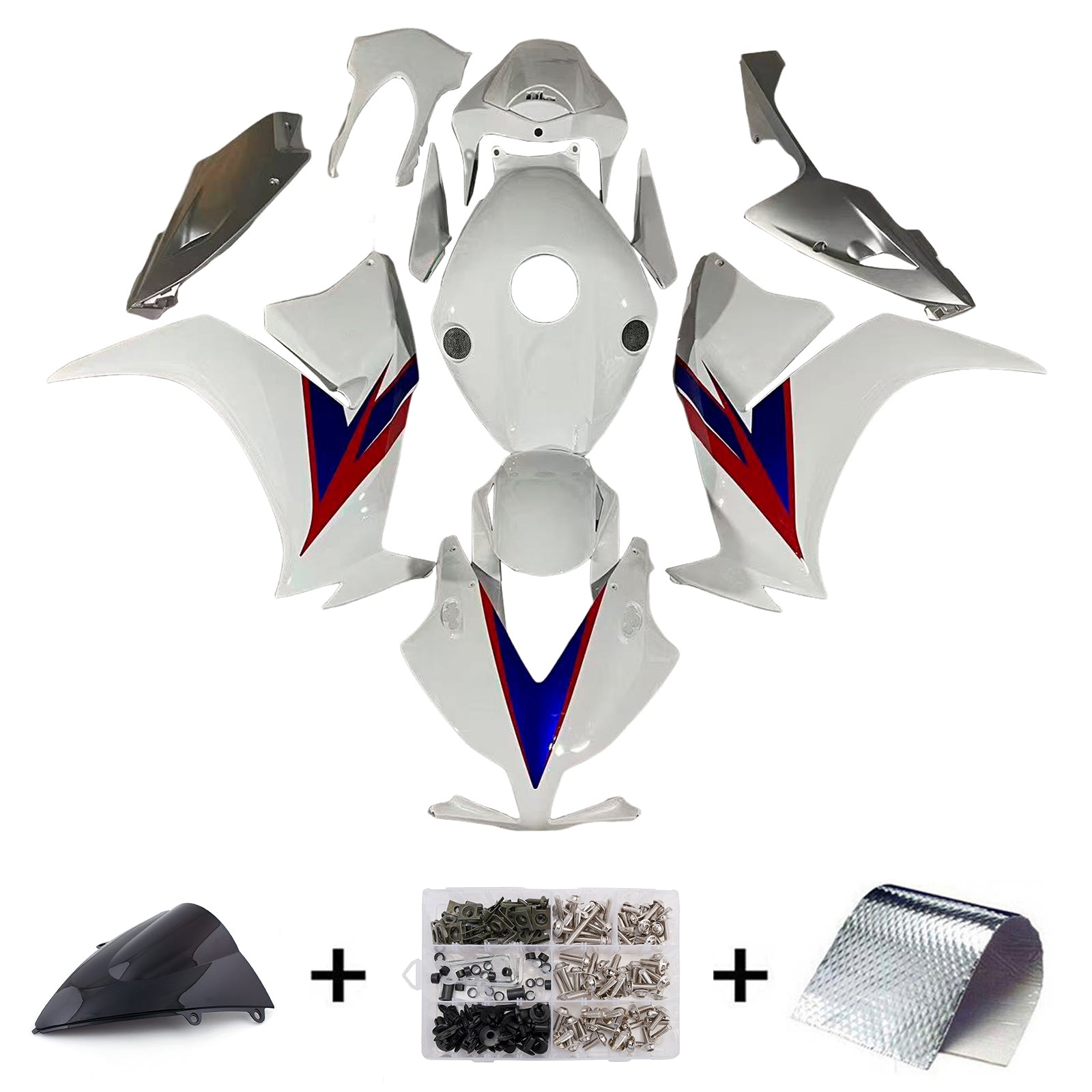 Amotopart 2012-2016 CBR1000RR ホンダ ブルー&レッド Style3 フェアリングキット