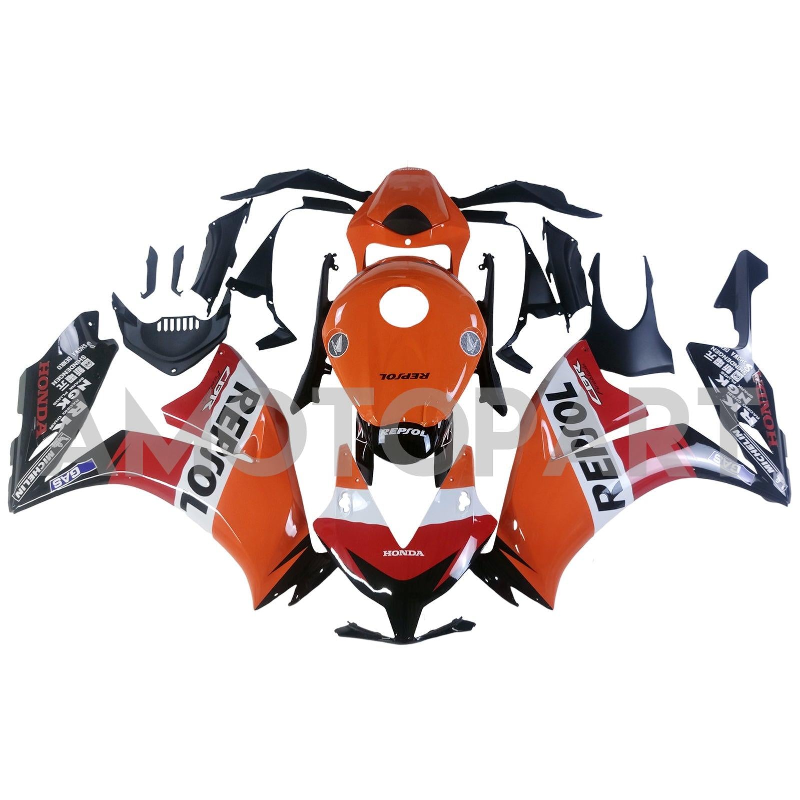Amotopart 2012-2016 CBR1000RR Honda Orange&Red Fairing Kit