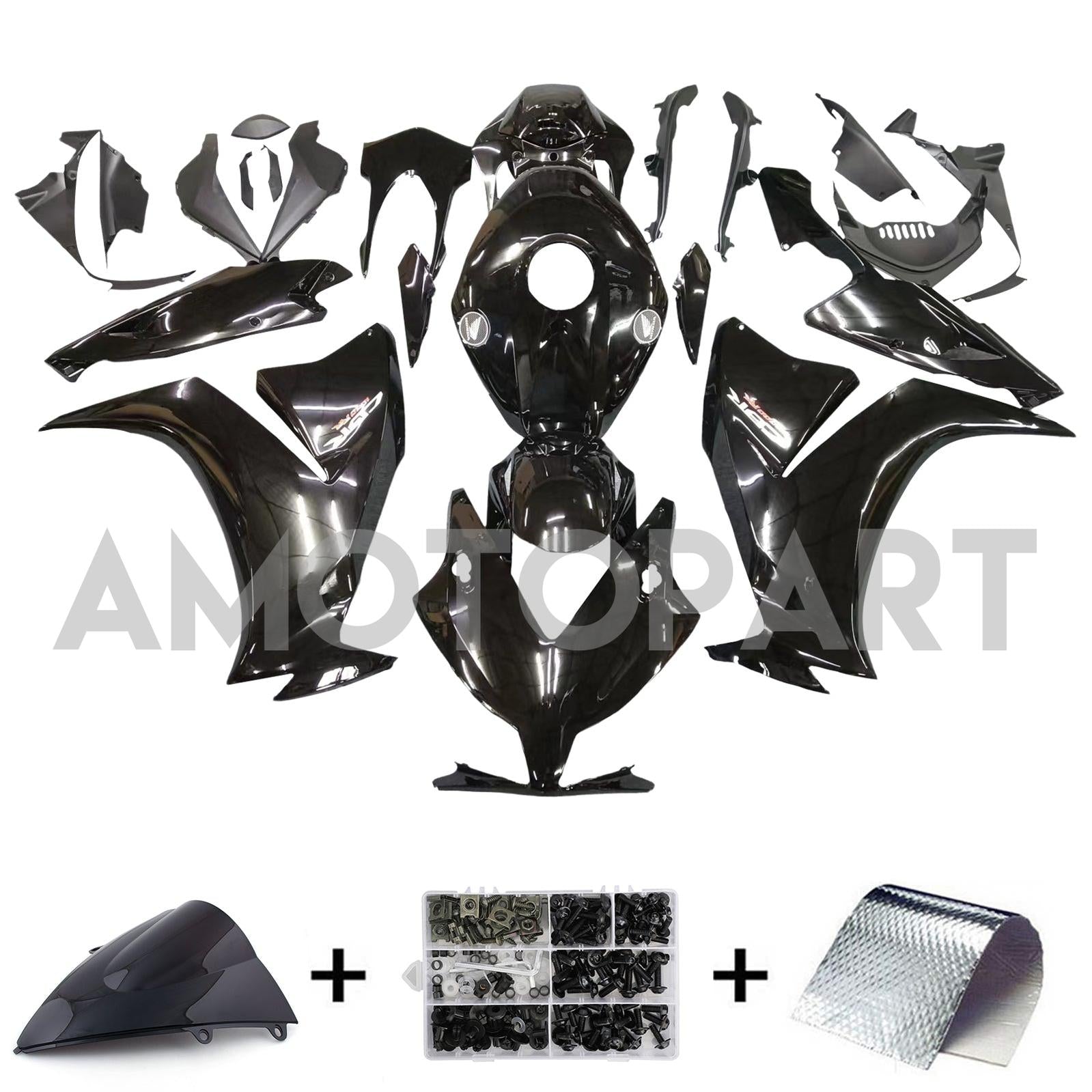 Amotopart 2012-2016 Honda Cbr1000rr Gloss Black Fairing Kit