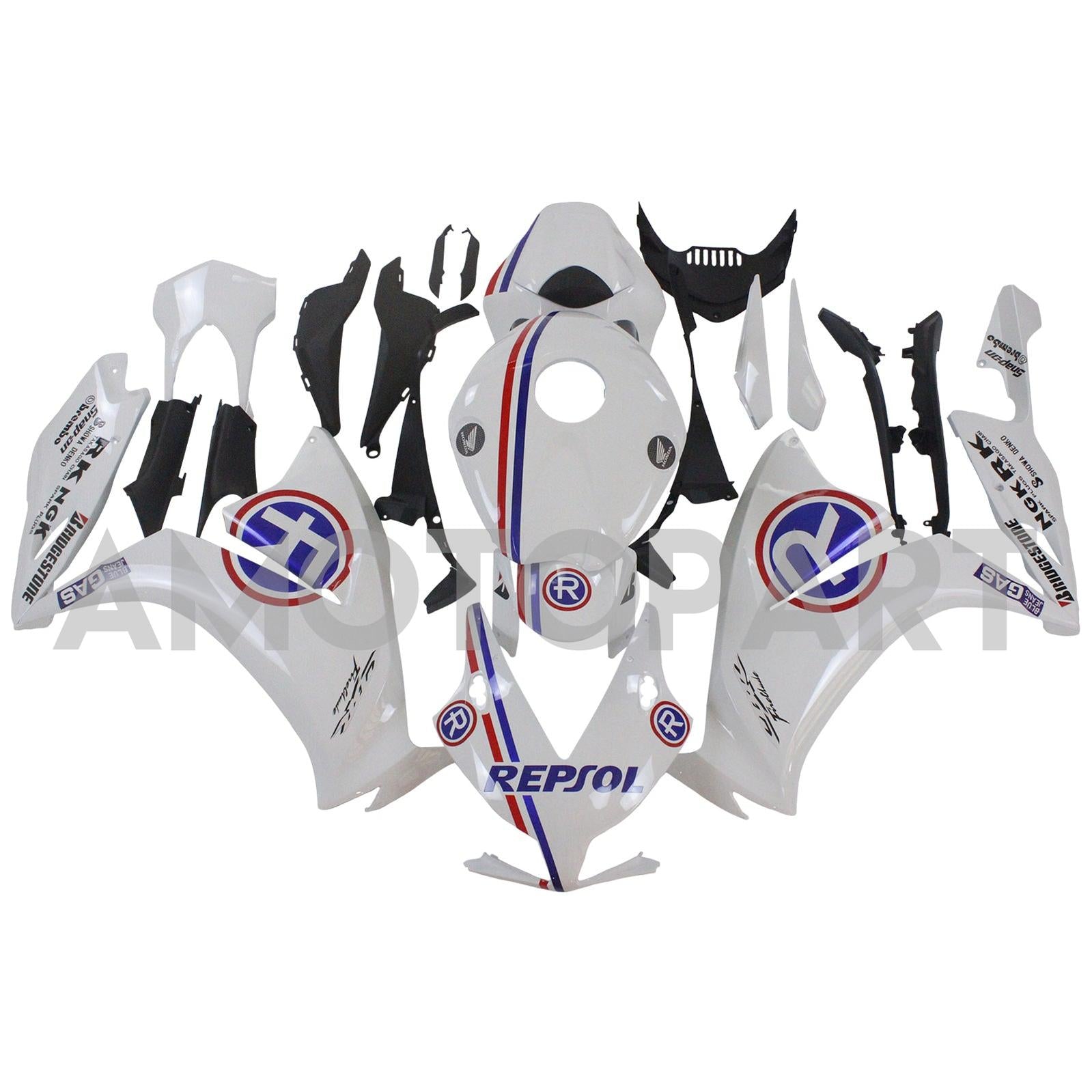 Amotopart 2012-2016 CBR1000RR HONDA WHITE s Blue Accent Fairing Kit