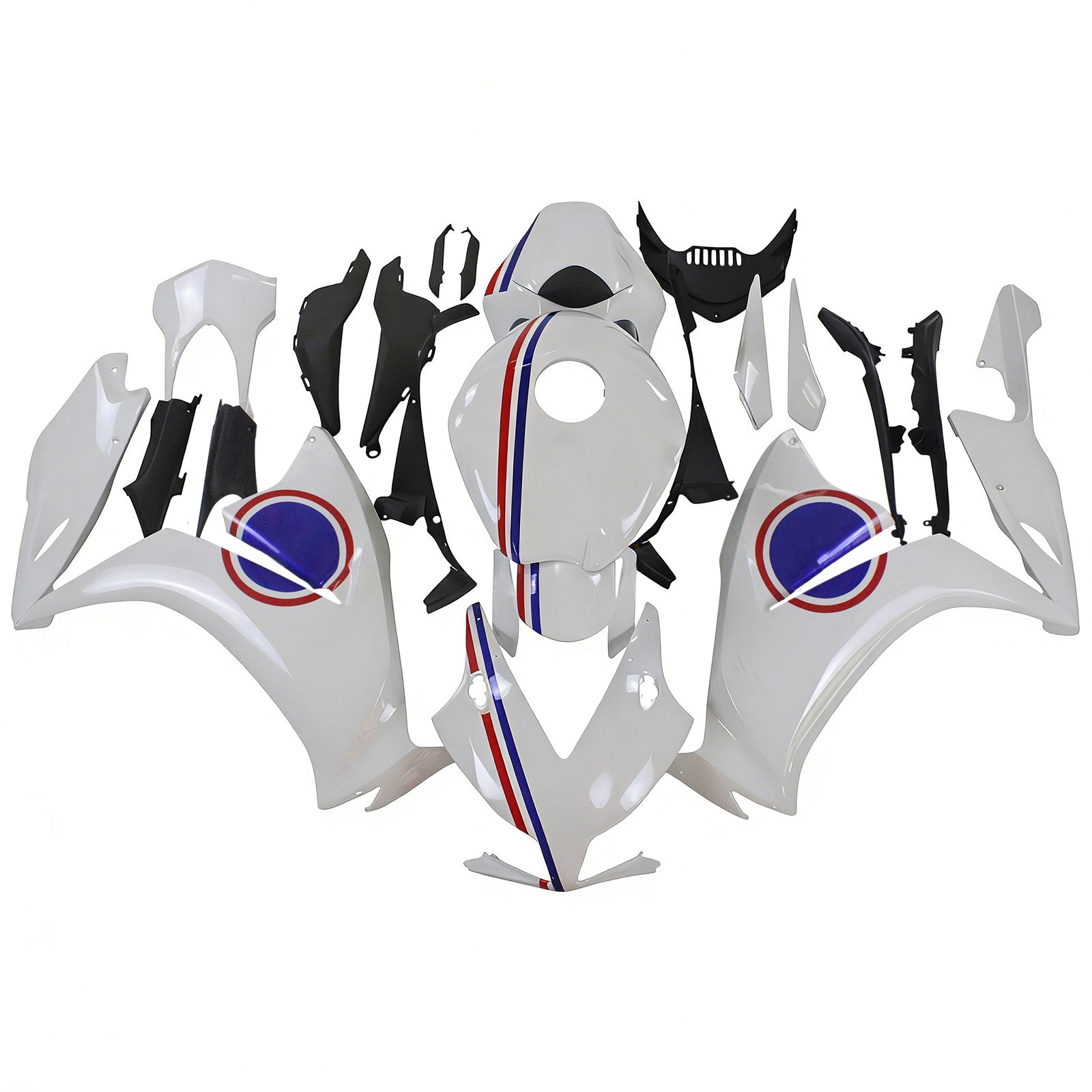 Amotopart 2012-2016 CBR1000RR Honda White with Blue Accent Fairing Kit