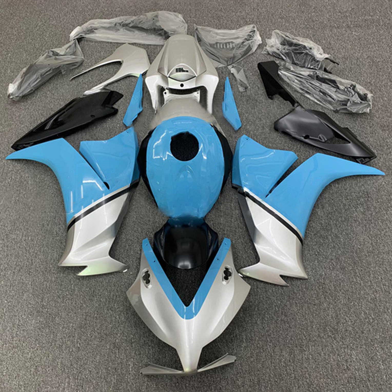 Amotopart 2012-2016 CBR1000RR Honda Blue & Silver Fairing Kit