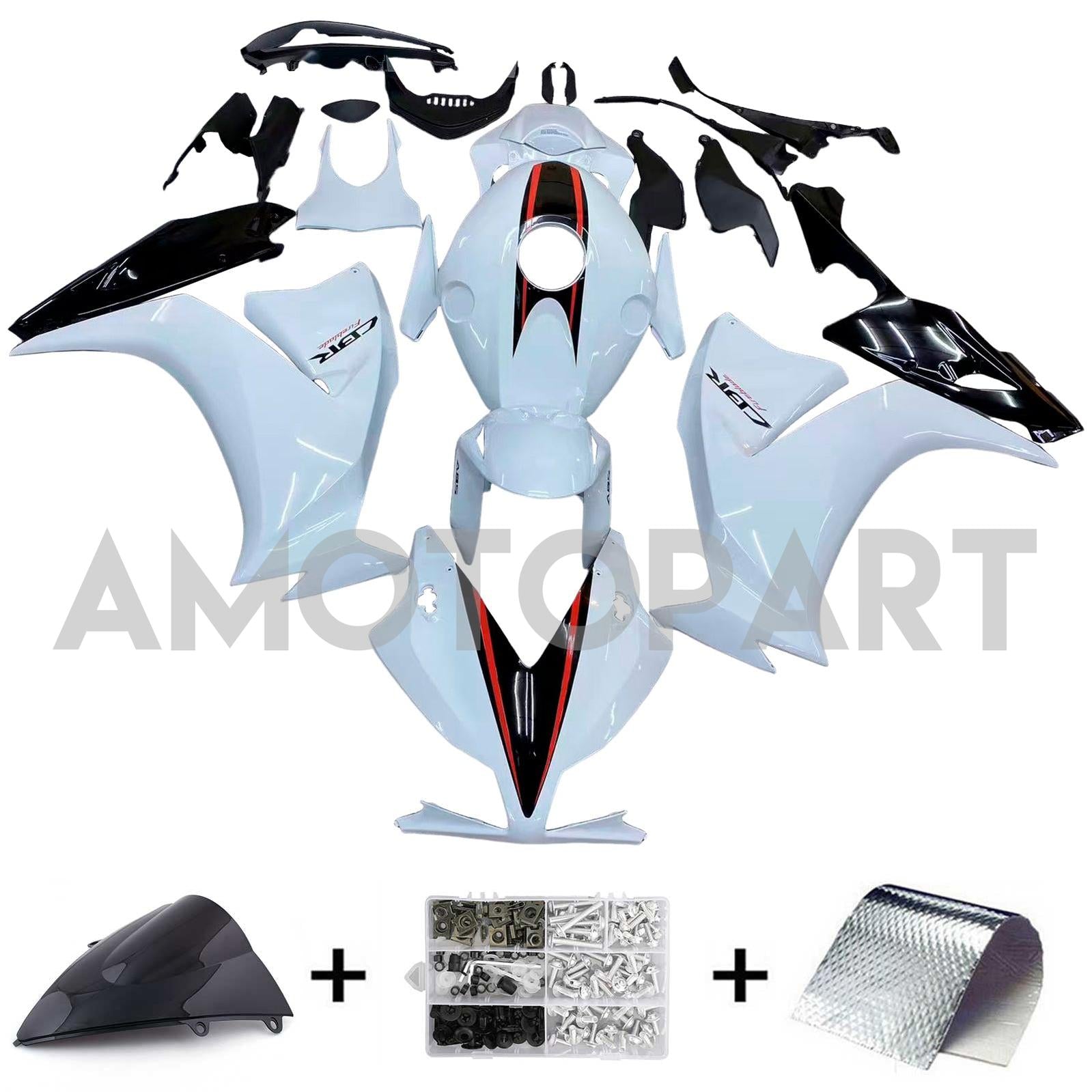 Amotopart 2012-2016 CBR1000RR Honda White&Red Fairing Kit