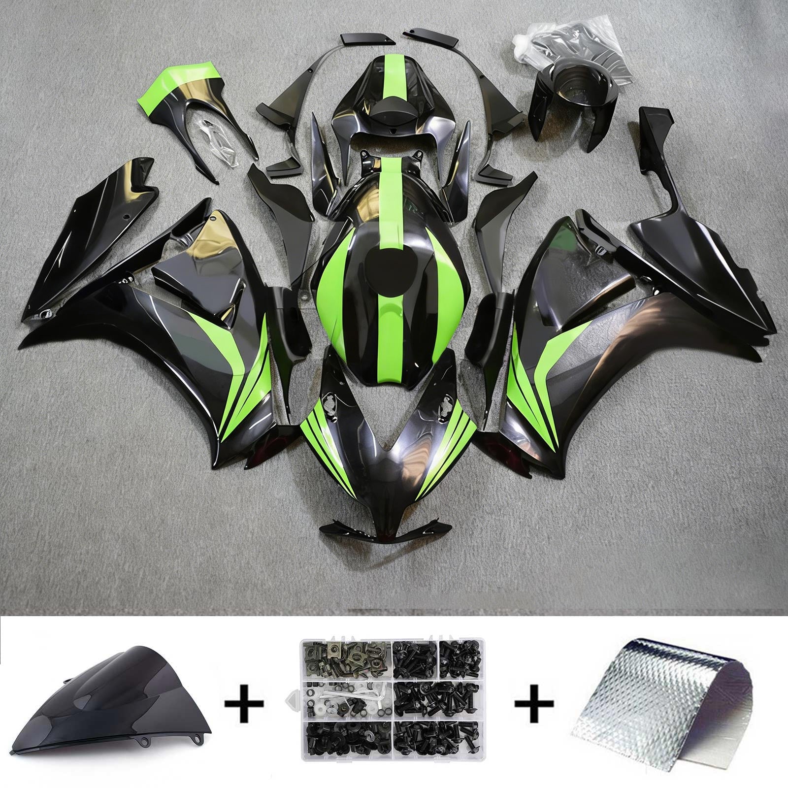 Amotopart 2012-2016 CBR1000RR Honda Black&Green Fairing Kit
