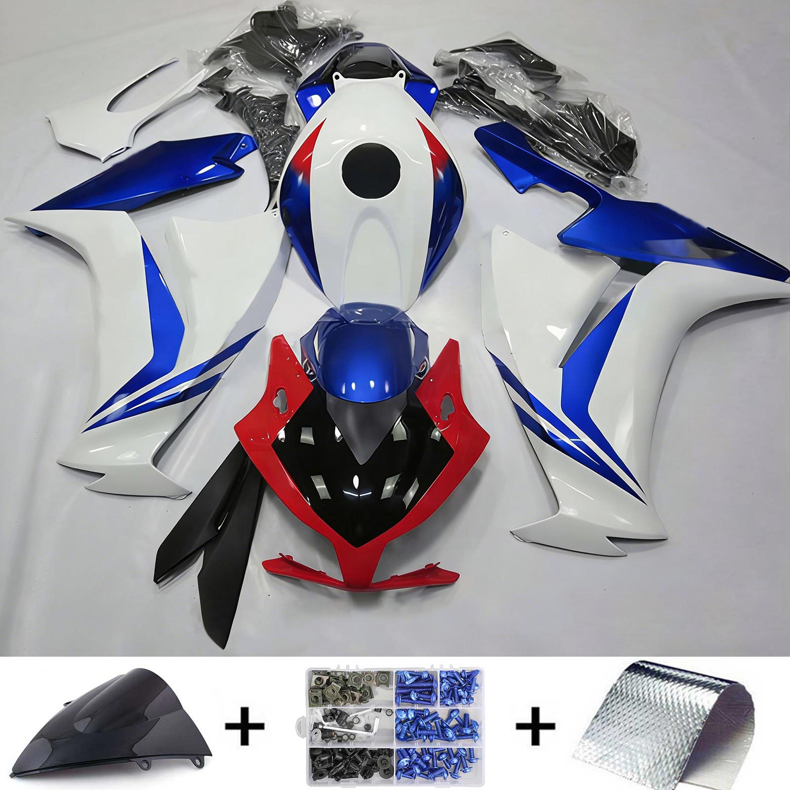 Amotopart 2012-2016 CBR1000RR Honda Blue & Red Style2 Fairing Kit