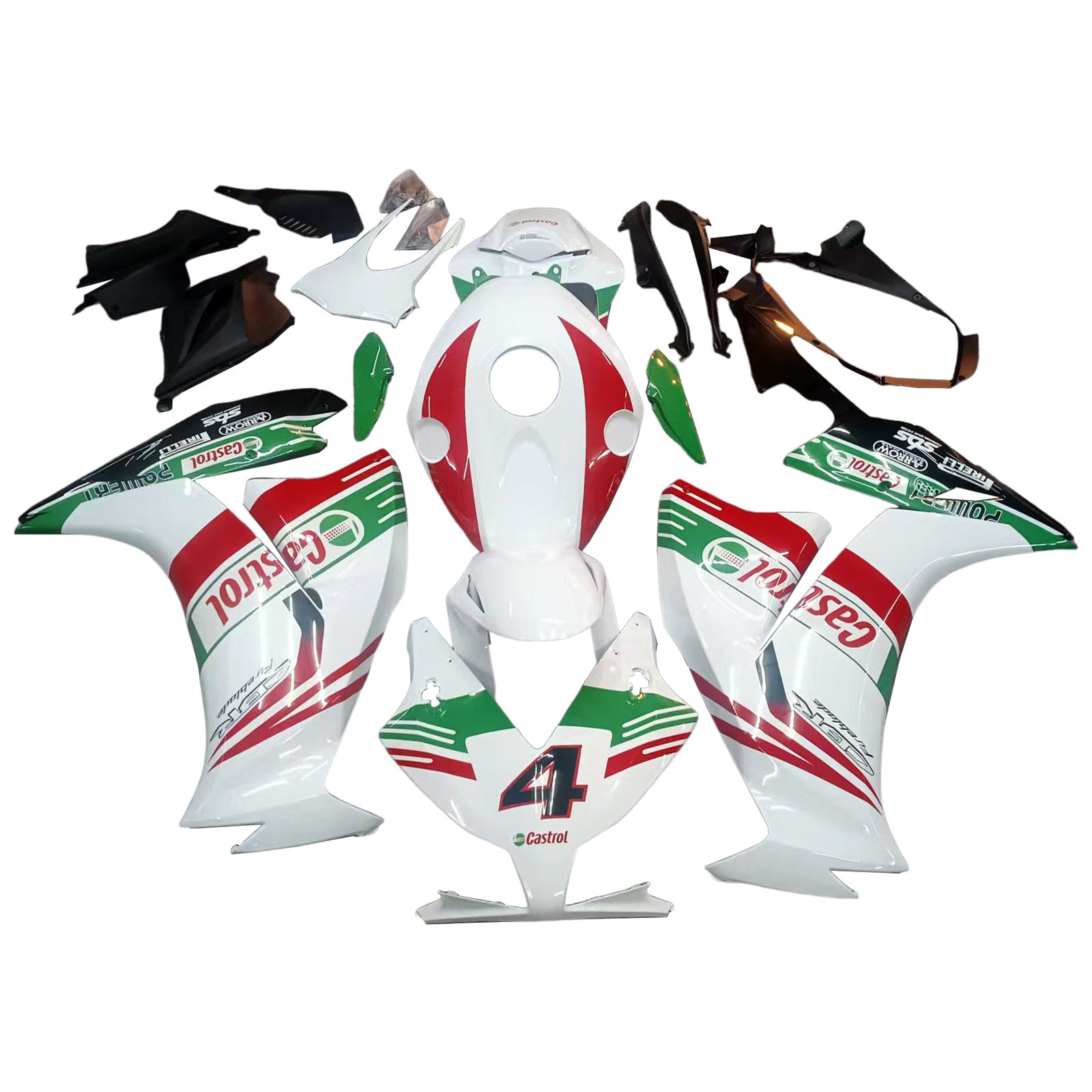 Kit carena Amotopart 2012-2016 CBR1000RR Honda rosso e verde