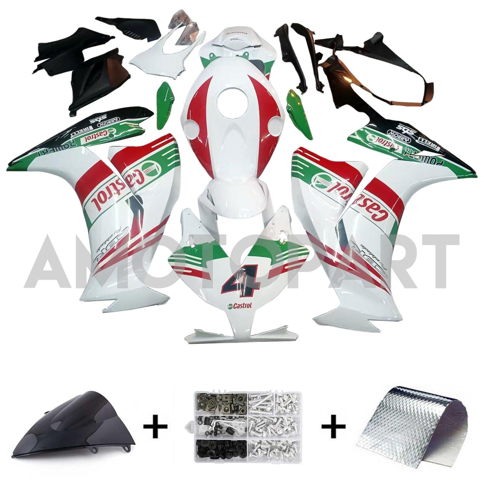Amotopart 2012-2016 CBR1000RR Honda Red&Green Fairing Kit