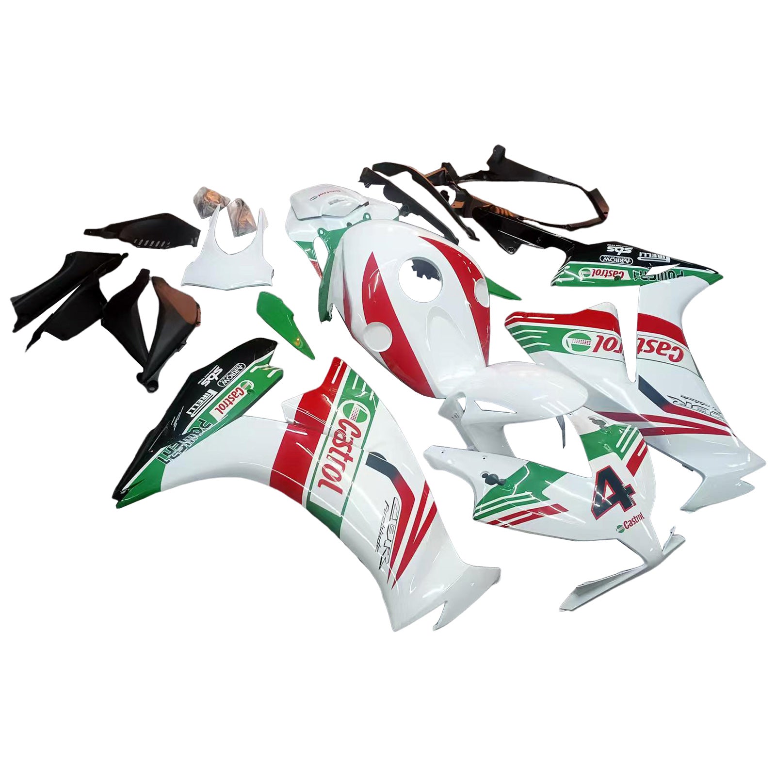 Kit carena Amotopart 2012-2016 CBR1000RR Honda rosso e verde