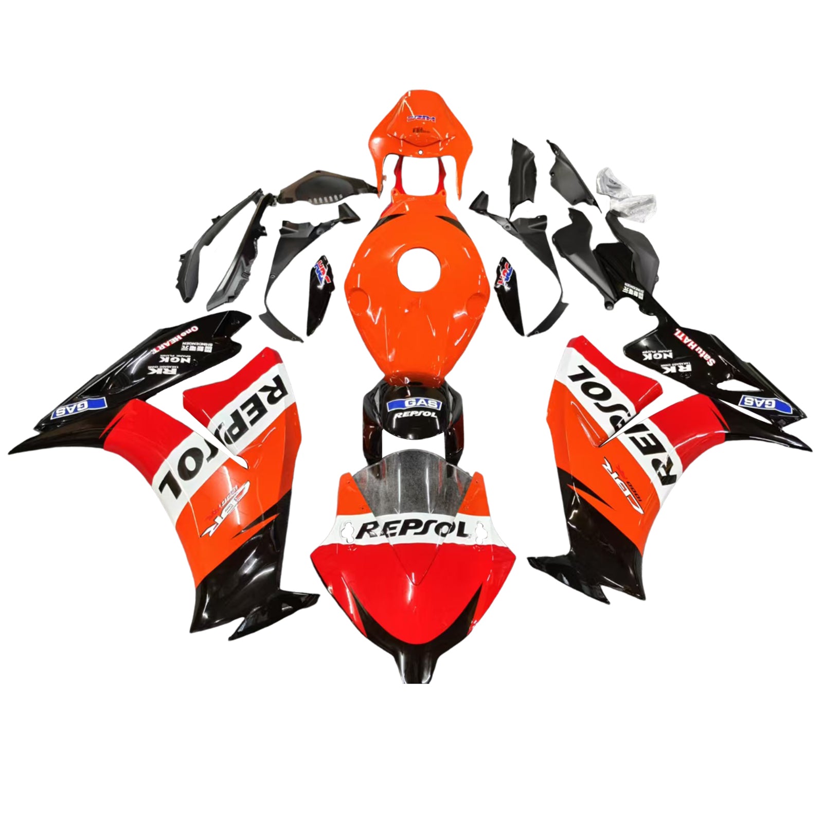 Amotopart 2012-2016 CBR1000RR Honda Kit carena rosso e arancione