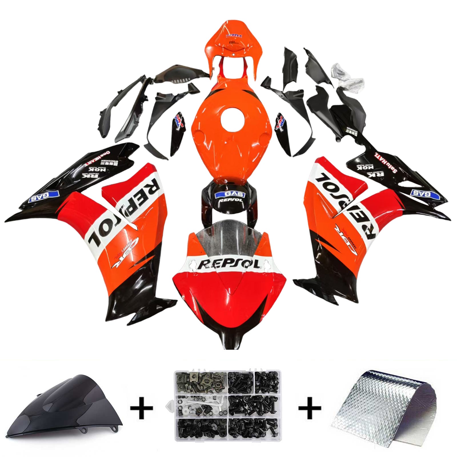 Amotopart 2012-2016 CBR1000RR Honda Red&Orange Fairing Kit