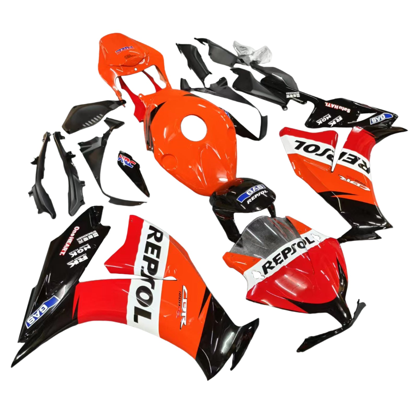 Amotopart 2012-2016 CBR1000RR Honda Kit carena rosso e arancione