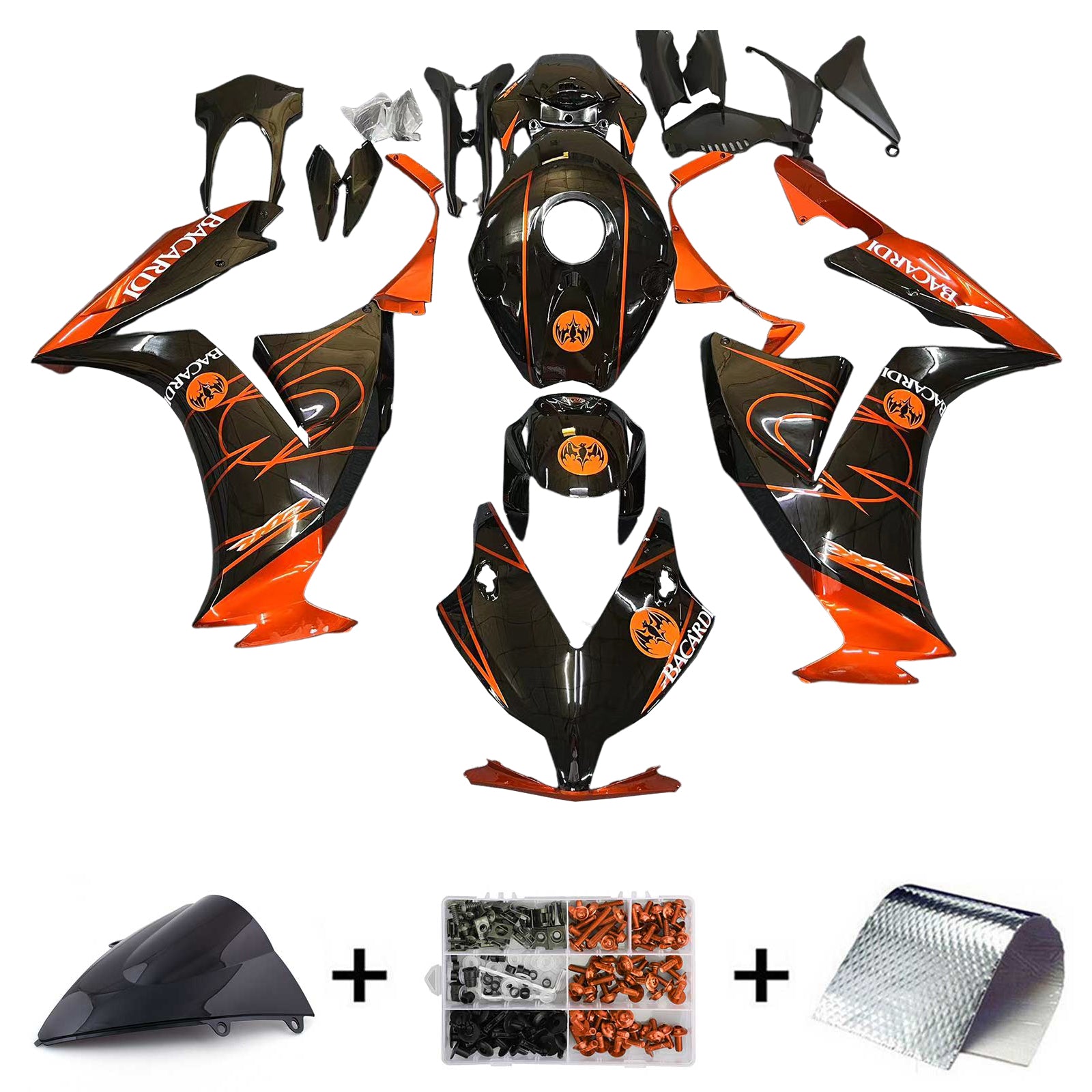 Amotopart 2012-2016 CBR1000RR Honda Black&Orange Fairing Kit