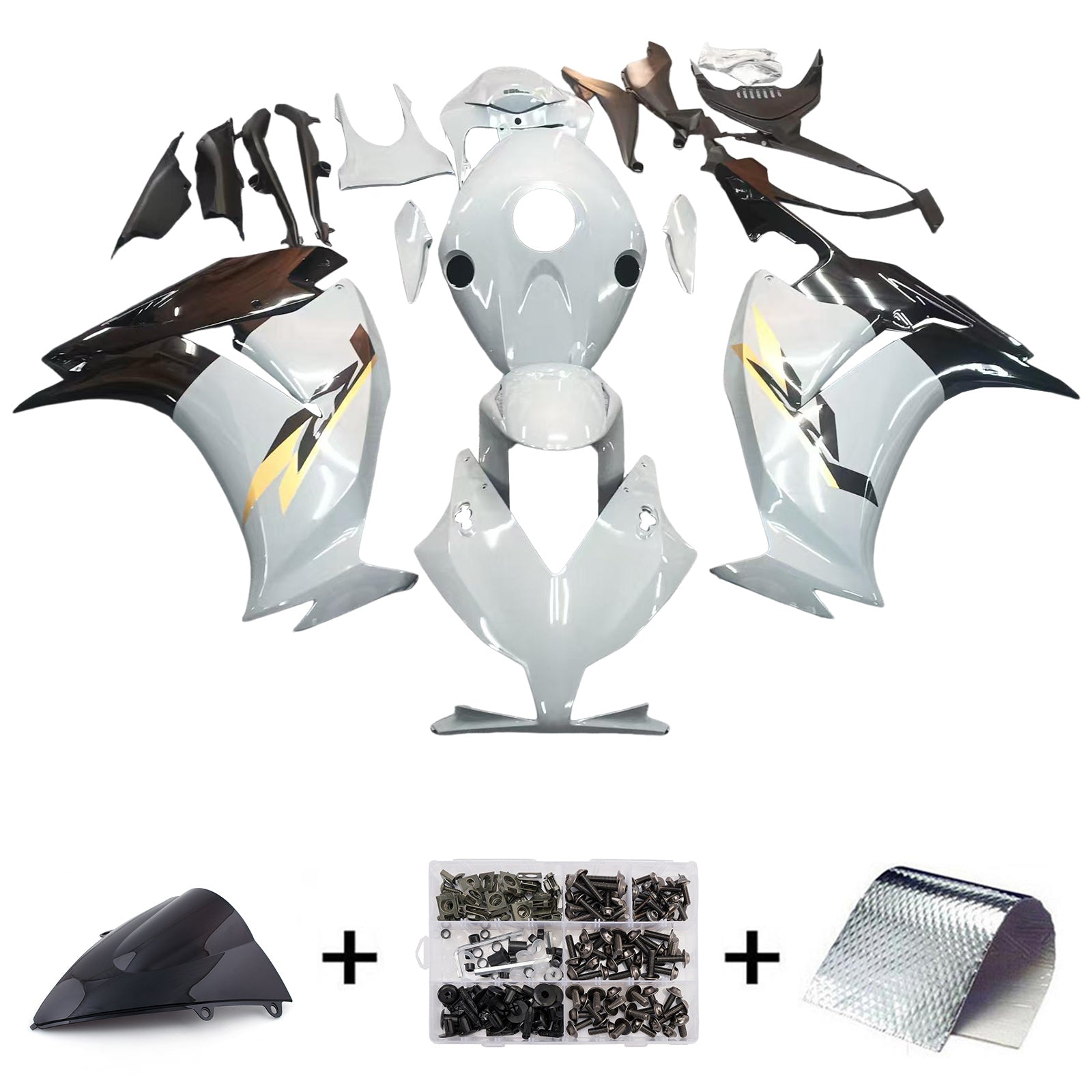 Amotopart 2012-2016 Honda CBR1000RR Gray Black Gold Fairing Kit