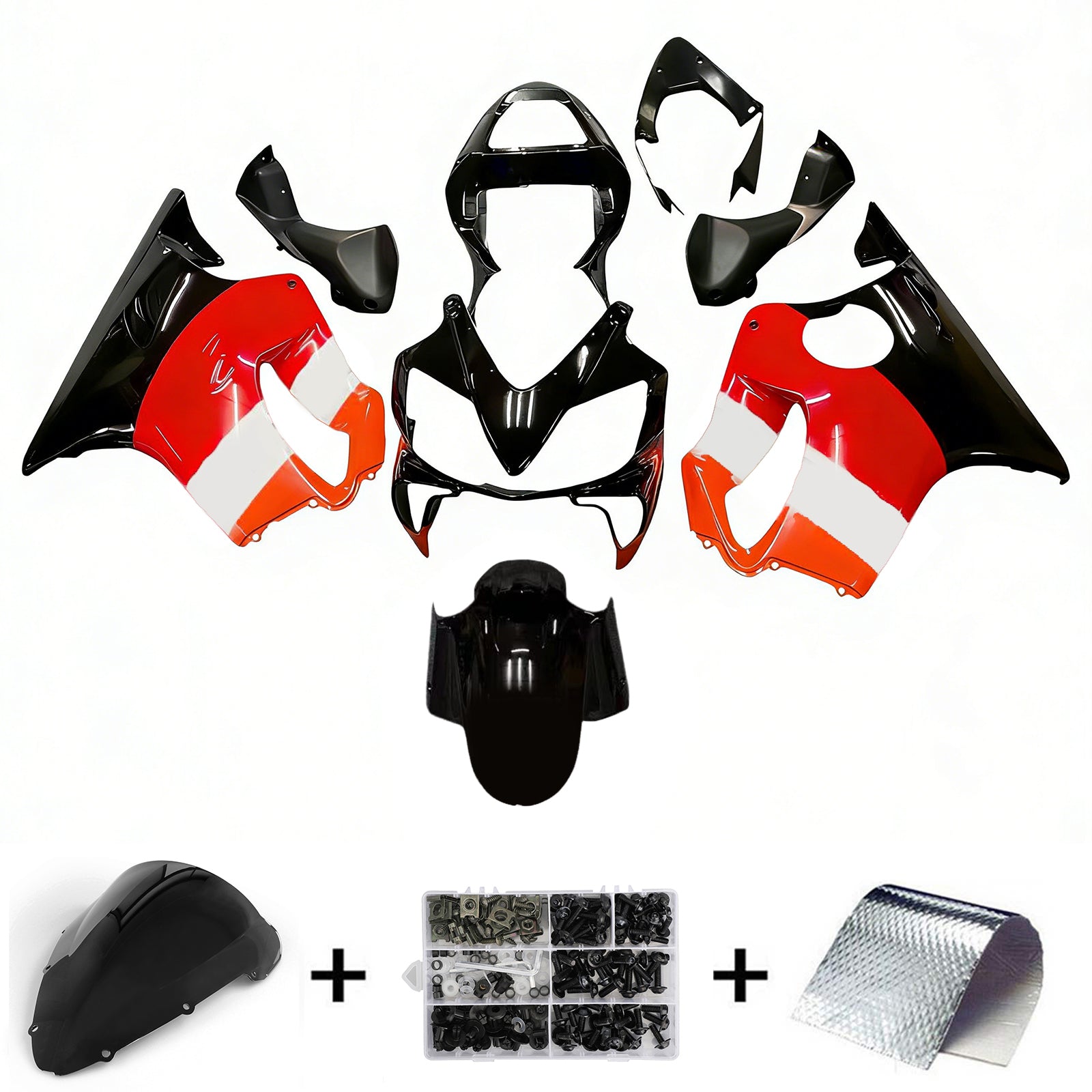 Amotopart 2001-2003 Honda CBR600 F4i Red&Orange Fairing Kit