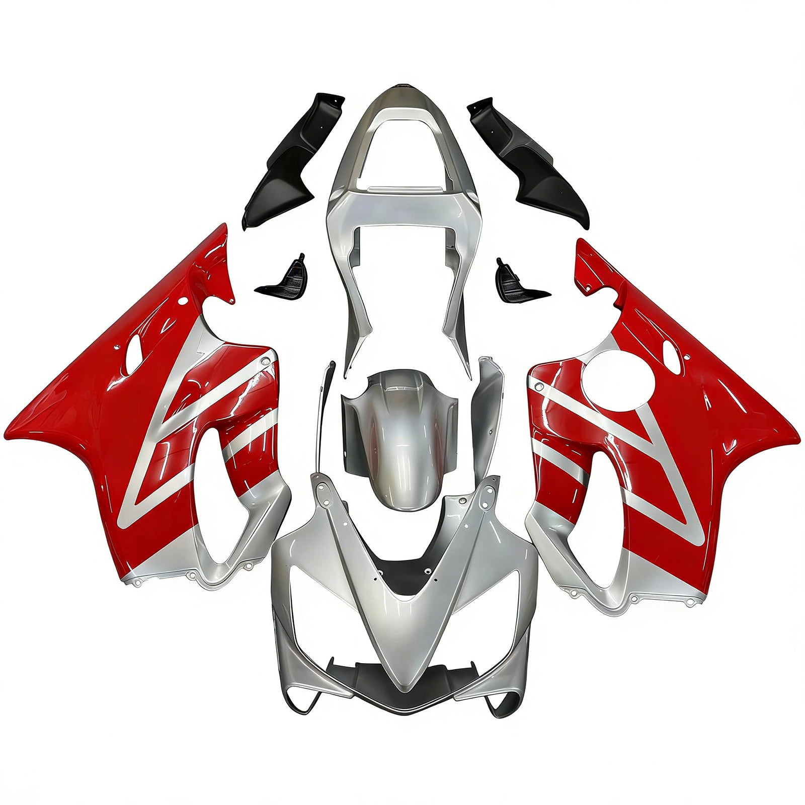 Amotopart 2001-2003 ホンダ CBR600F4i フェアリング レッド&シルバーキット
