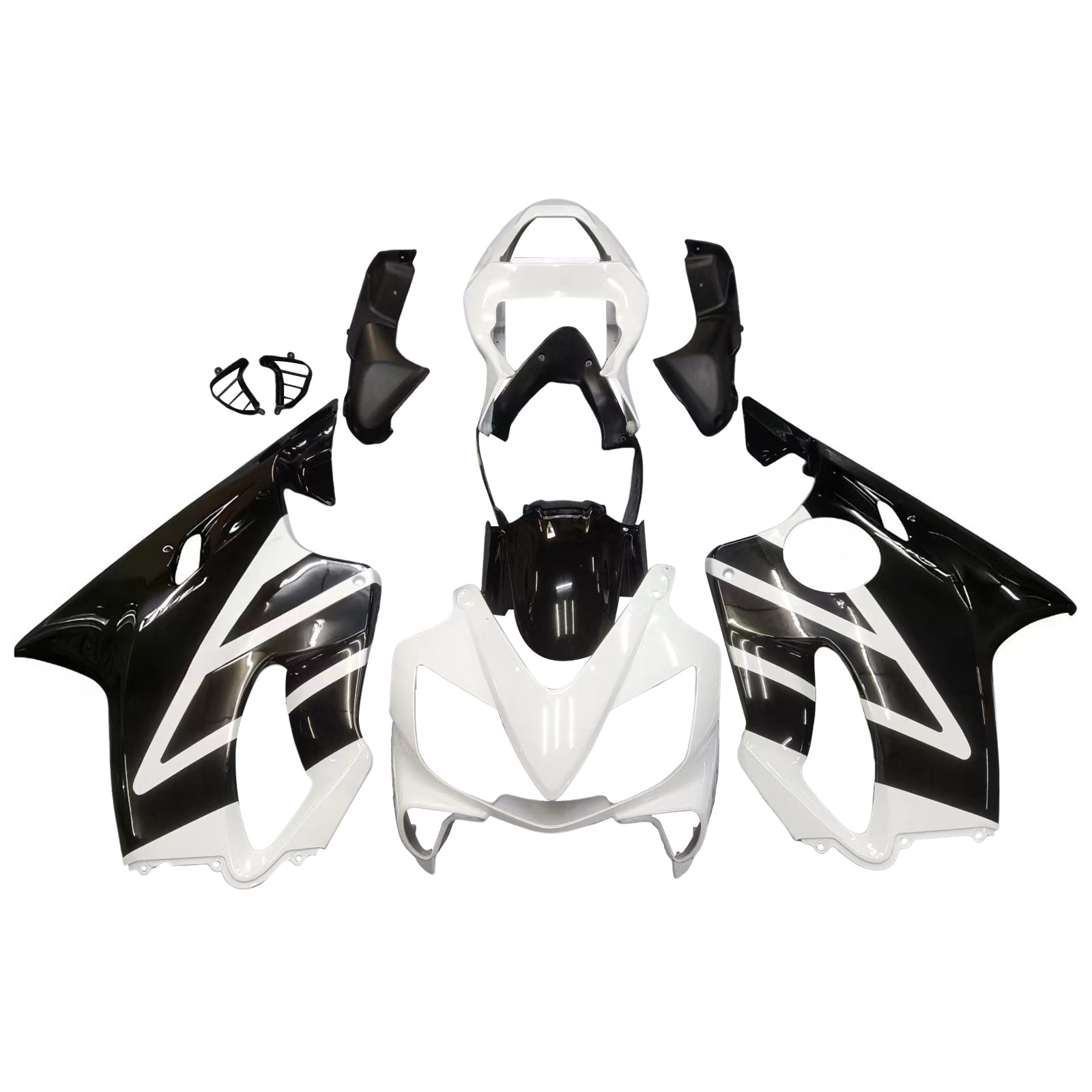 Amotopart 2001-2003 Honda CBR600 F4i White&Black Style4 Fairing Kit