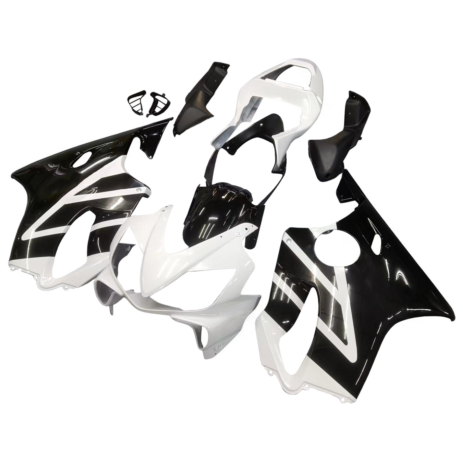 Amotopart 2001-2003 Honda CBR600 F4i White&Black Style4 Fairing Kit