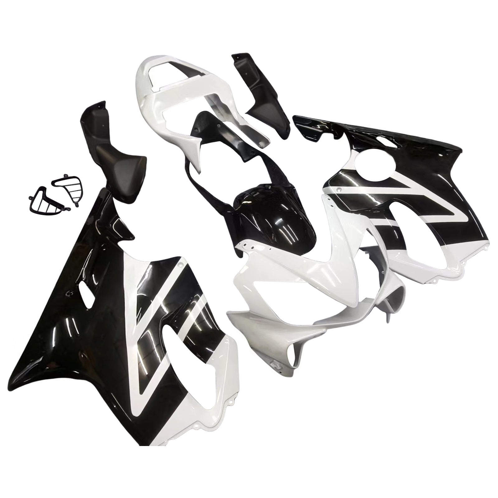 Amotopart 2001-2003 Honda CBR600 F4i White&Black Style4 Fairing Kit