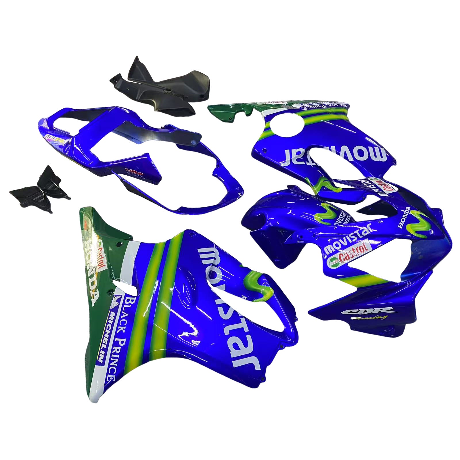 Amotopart 2001-2003 Honda CBR600 F4i Blue&Green Fairing Kit