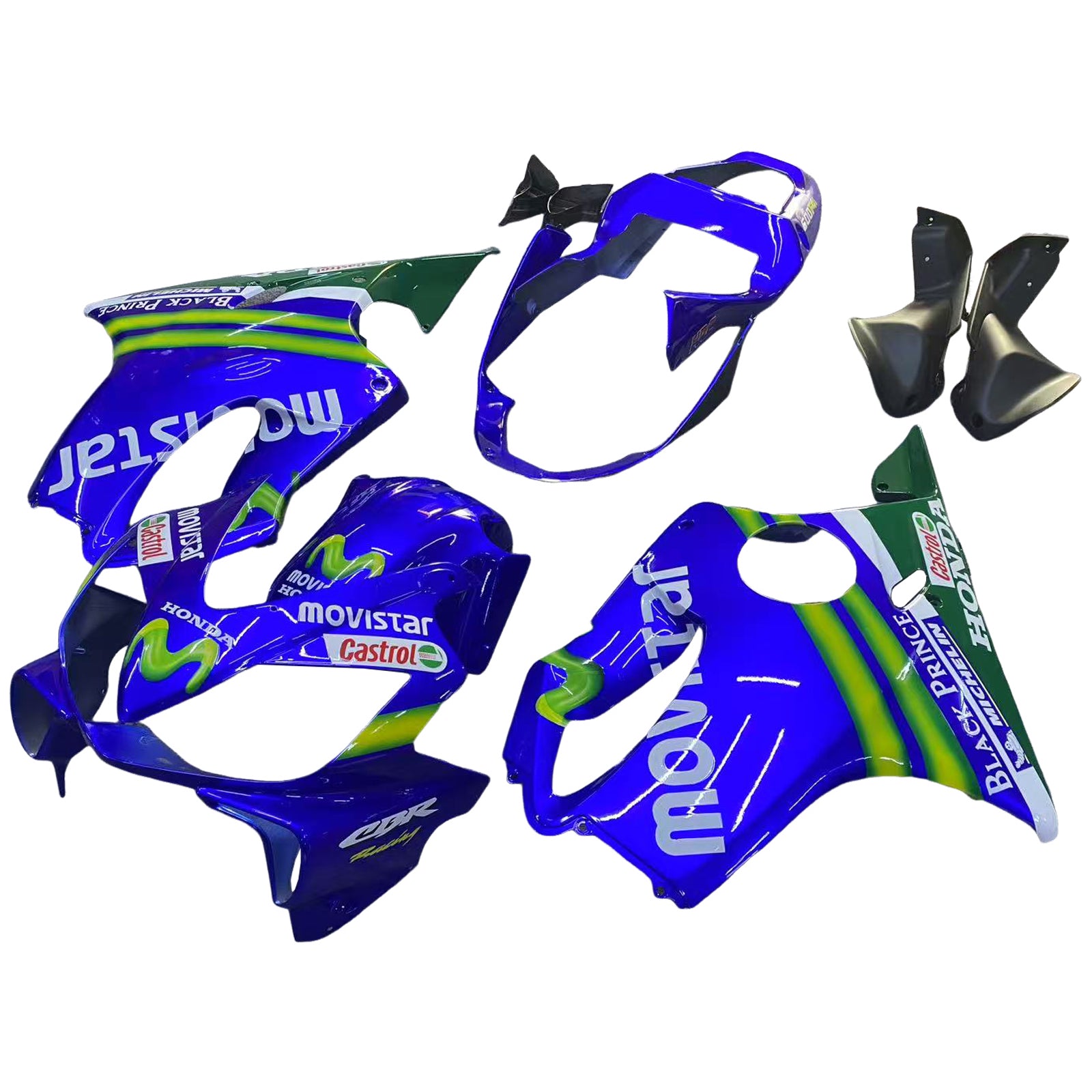 Amotopart 2001-2003 Honda CBR600 F4i Blue&Green Fairing Kit