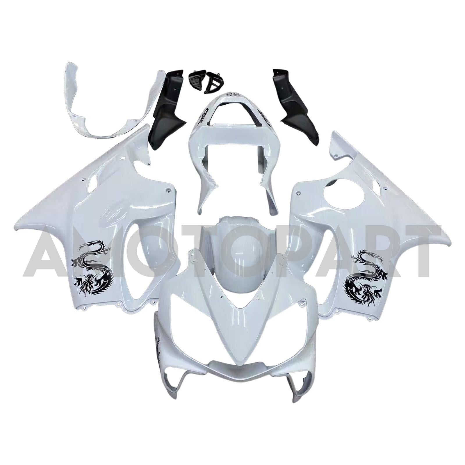 Amotopart Honda 2001-2003 CBR600F4i Fairing White&Black Kit