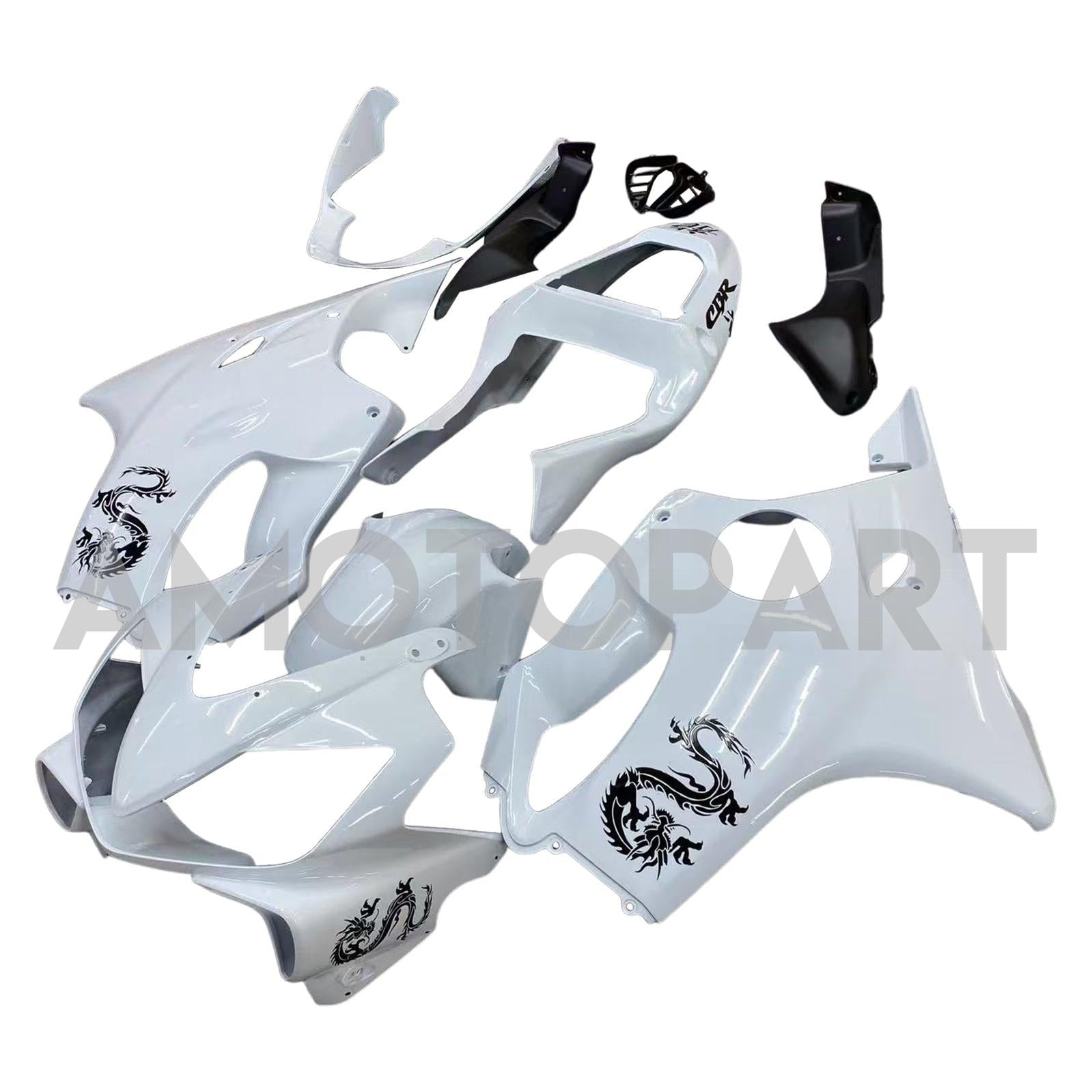 Amotopart Honda 2001-2003 CBR600F4i Fairing White&Black Kit