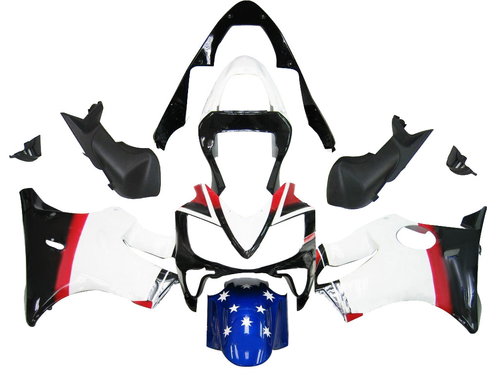 Amotopart 2001-2003 Honda CBR600F4I White & Black Style 1 Failing Kit