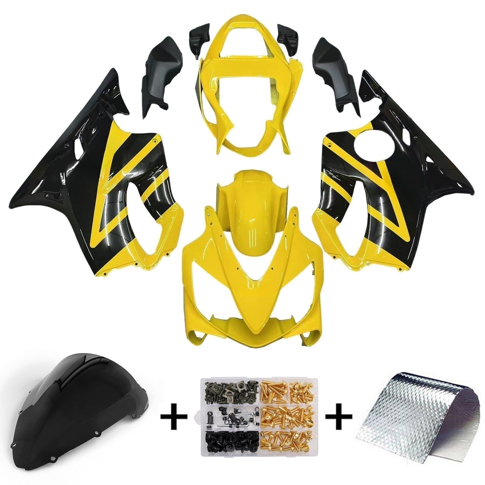 Amotopart 2001-2003 Honda CBR600 F4i Amarillo&BKit de carenado sin carenado