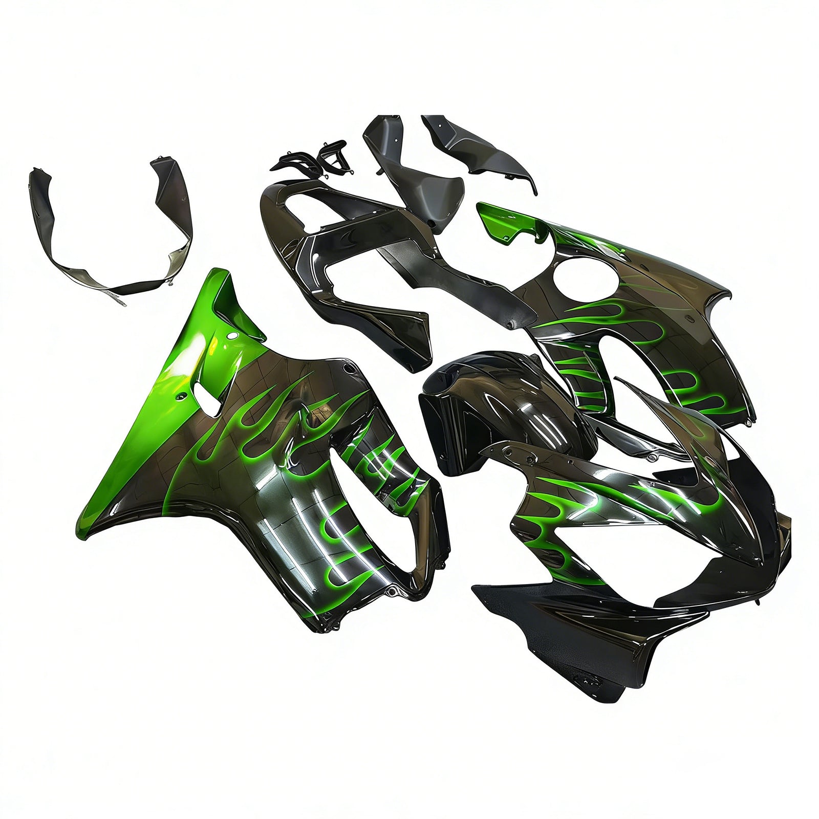 Amotopart 2001-2003 Honda CBR600 F4i Black Green Fairing Kit