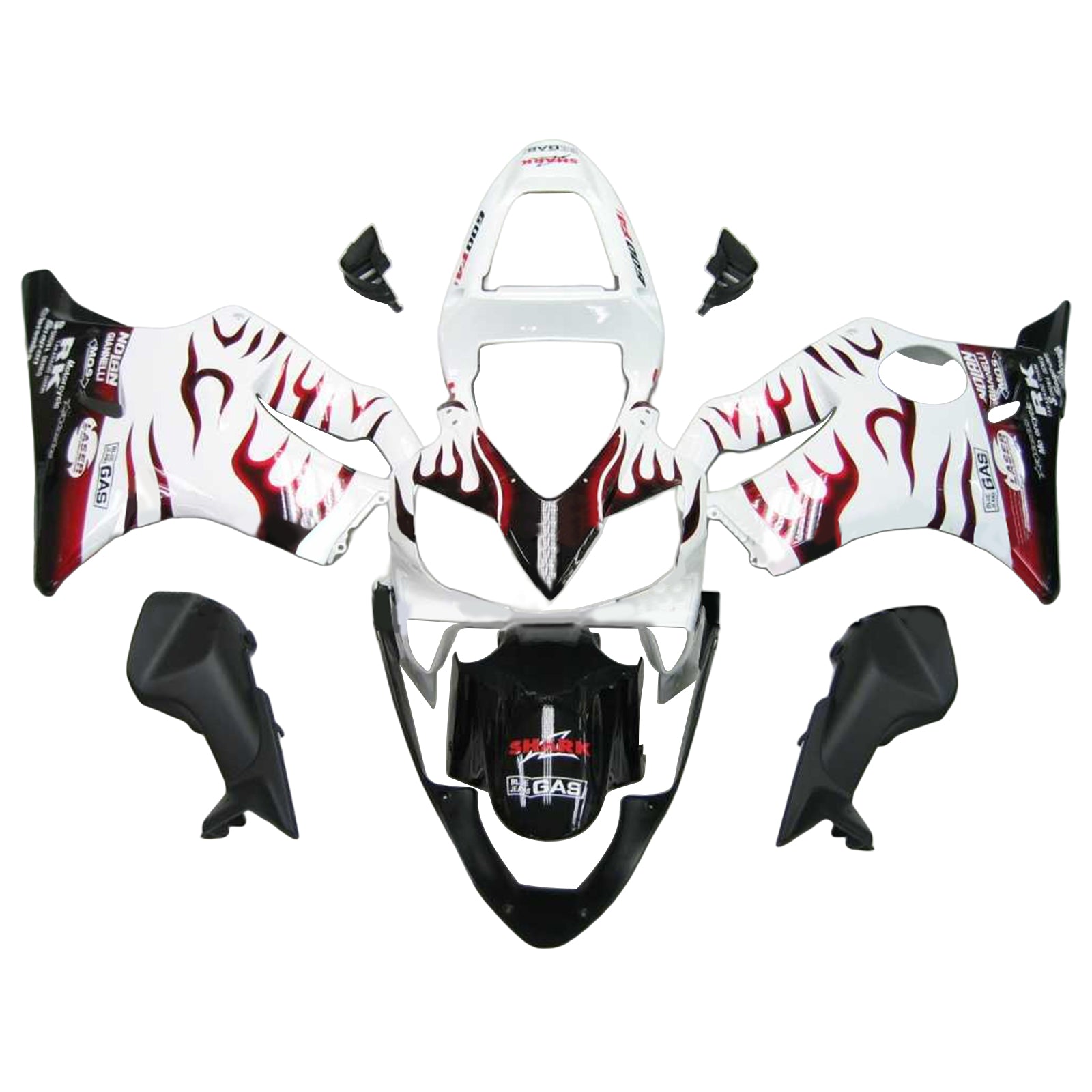Kapotáž Amotopart 2001-2003 Honda CBR600F4i bílá&RSada rámů ed