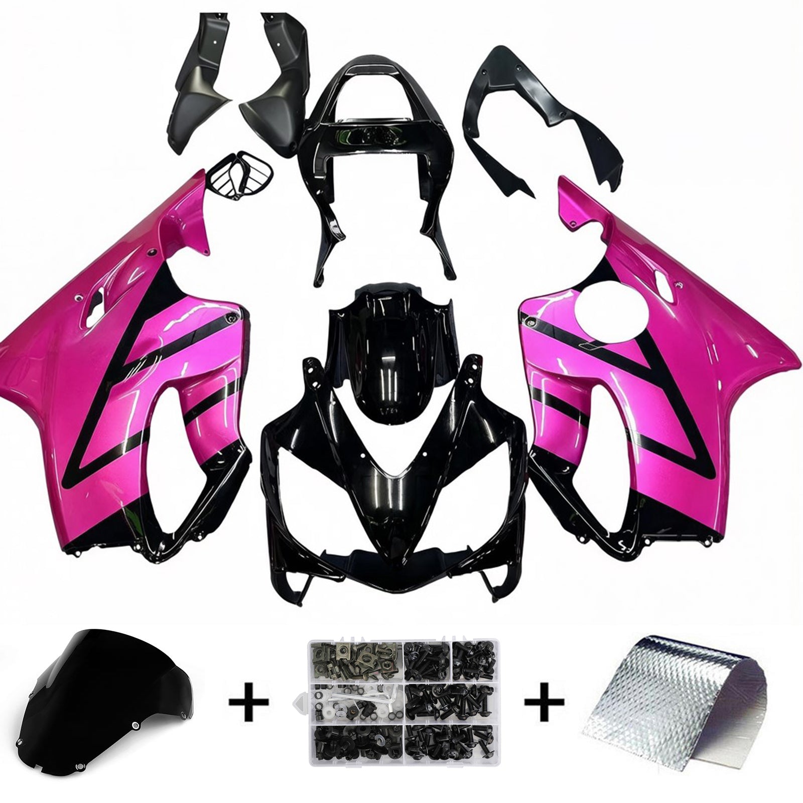 Amotopart 2001-2003 Honda CBR600F4i Kit de carenado morado y negro