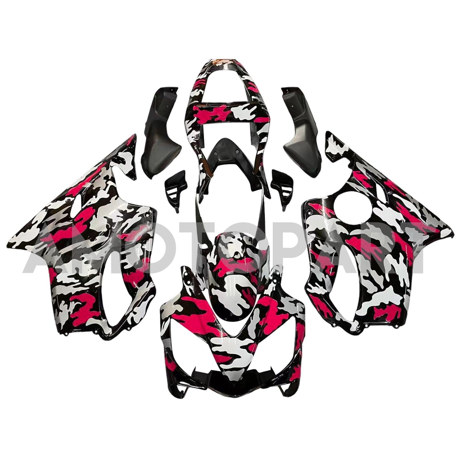 Amotopart 2001-2003 Honda CBR600F4I Fairing Camo Red Kit