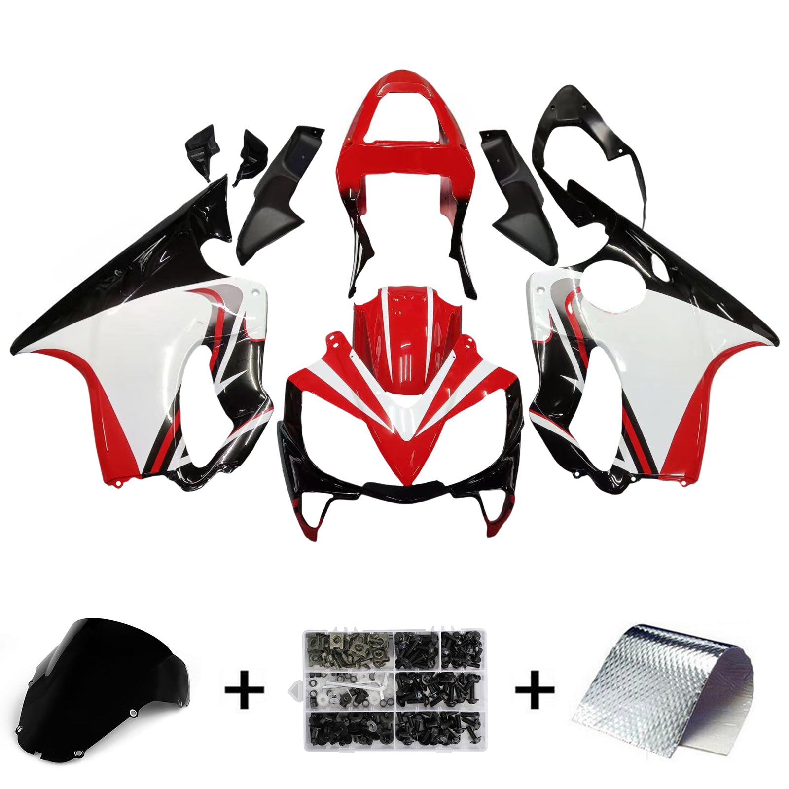 Amotopart 2001-2003 Honda CBR600F4I FAIRICE RED & BLACK STYLE4 KIT