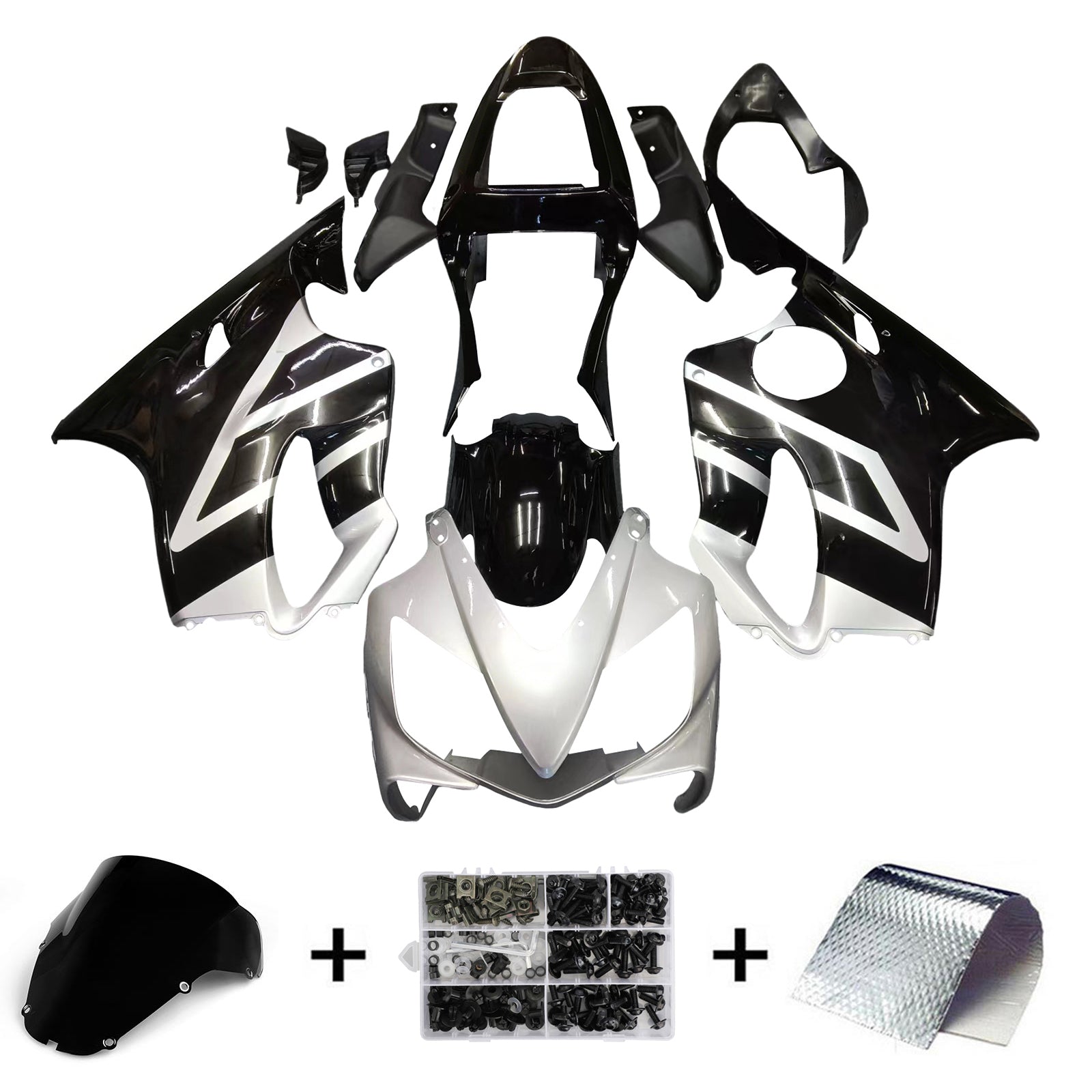 Amotopart 2001-2003 Honda CBR600F4i Fairing Grey&Black Kit