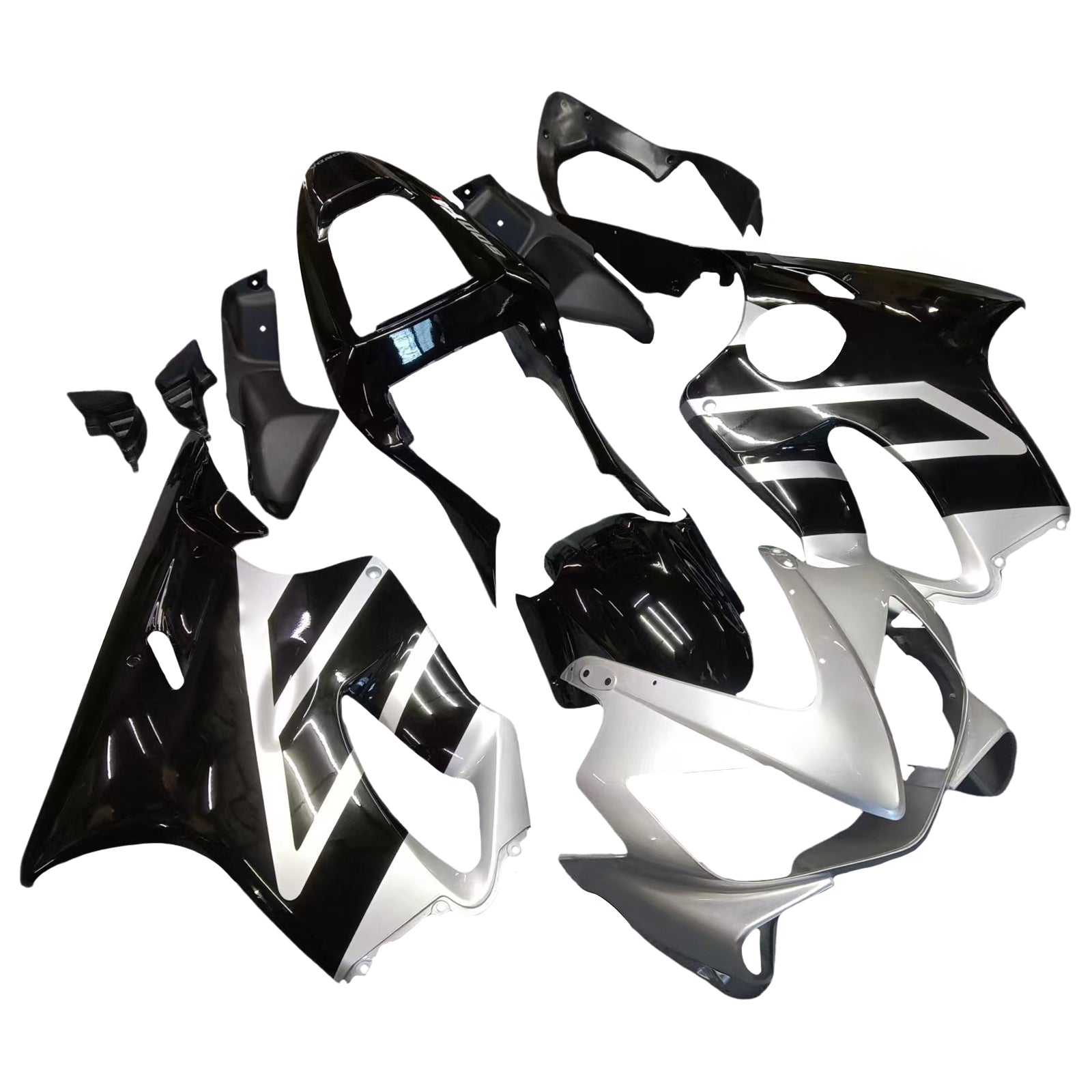 Amotopart 2001-2003 Honda CBR600F4i Fairing Grey&Black Kit