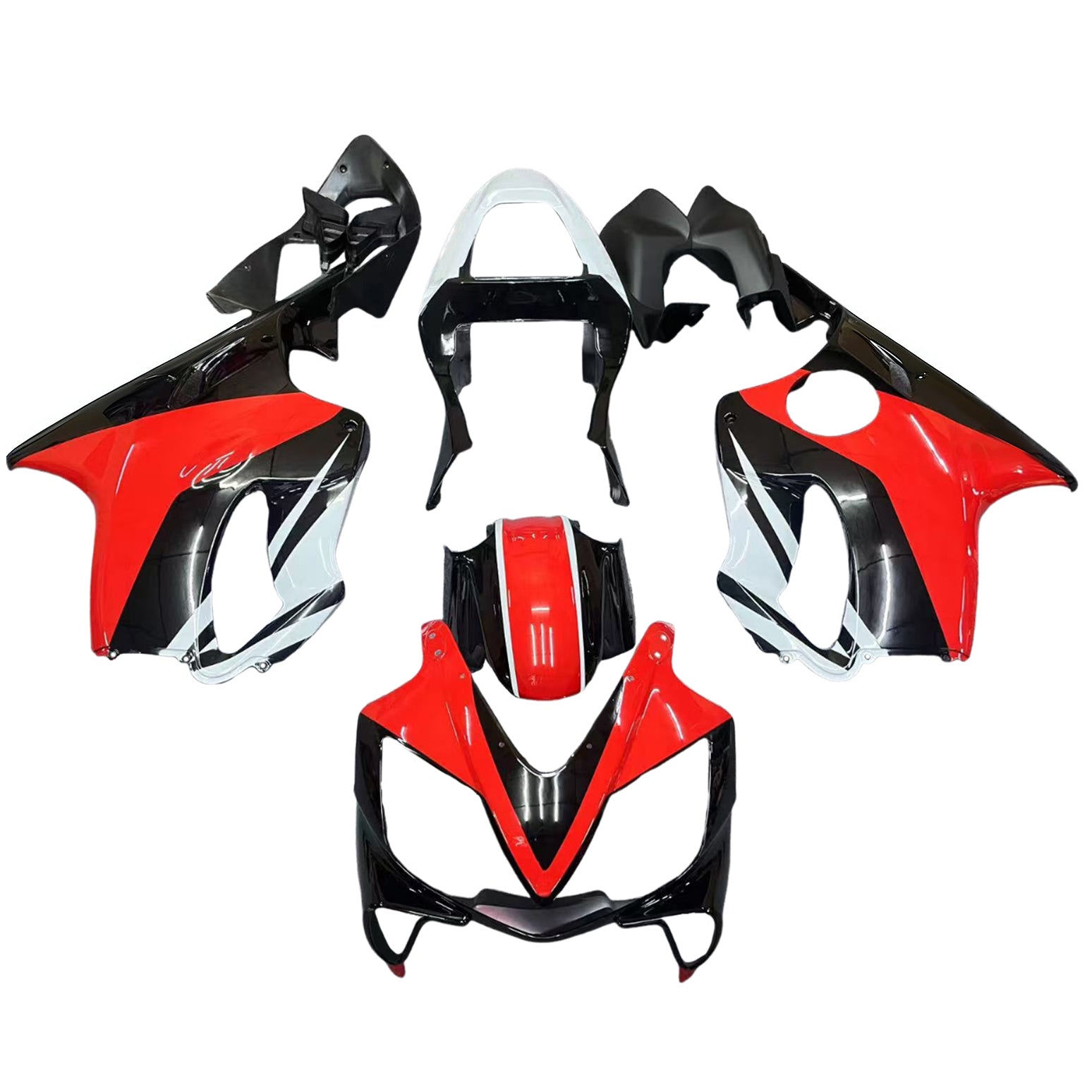 Amotopart 2001-2003 Honda CBR600F4I FAIRICE RED & BLACK STYLE 1 KIT