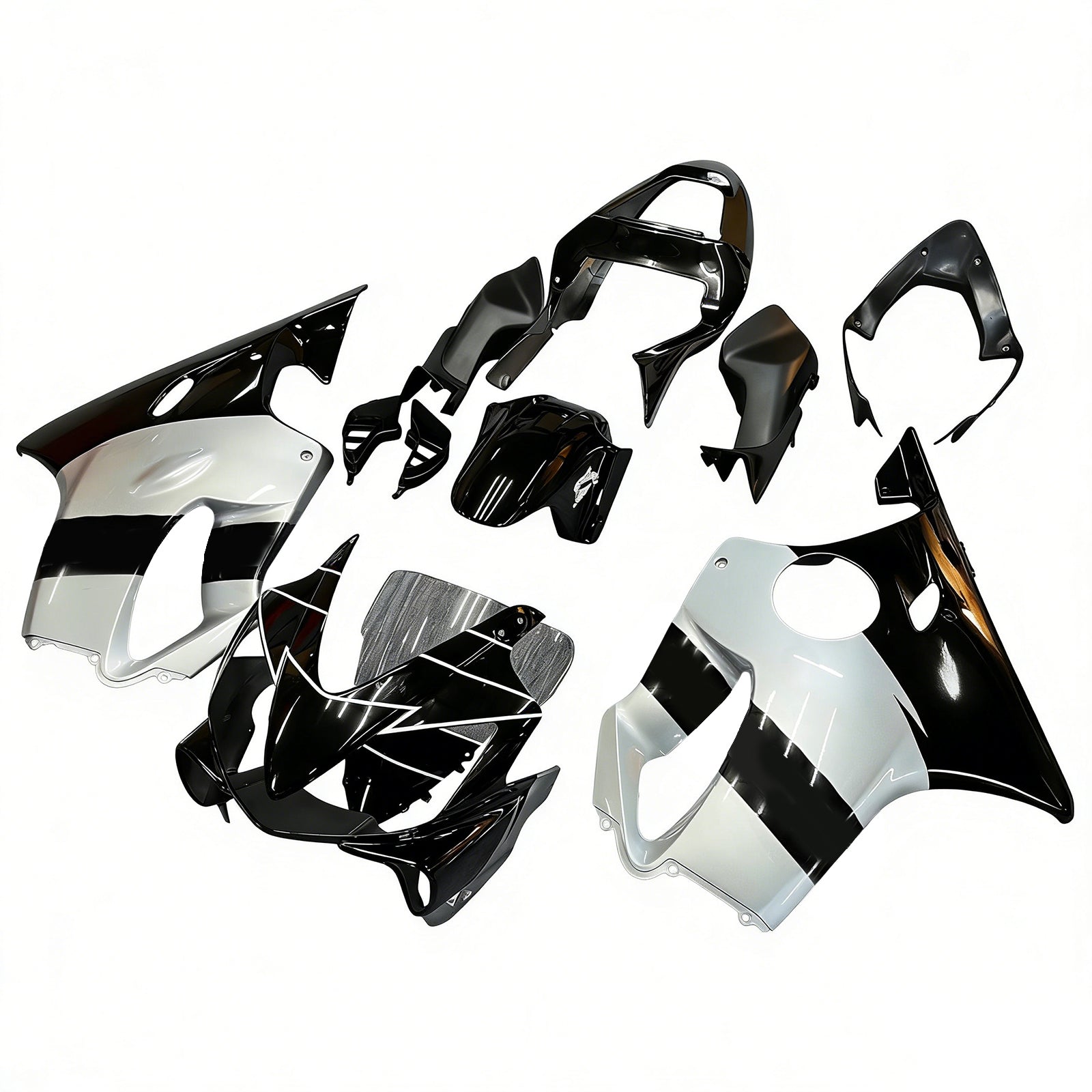 Amotopart 2001-2003 CBR600 F4i Honda Black&Silver Fairing Kit