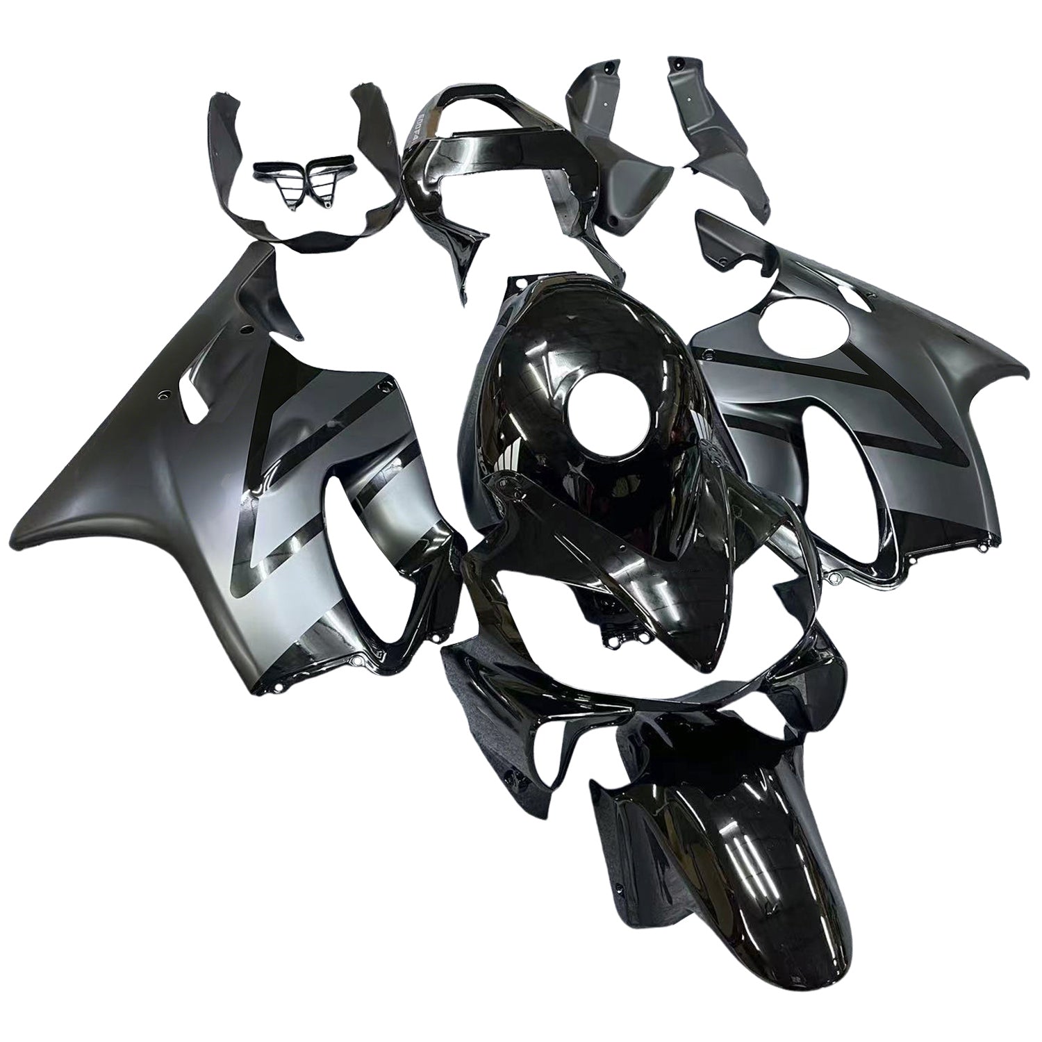 Amotopart 2001-2003 CBR600 F4i Honda Matt&Verkleidungssatz in Hochglanzschwarz