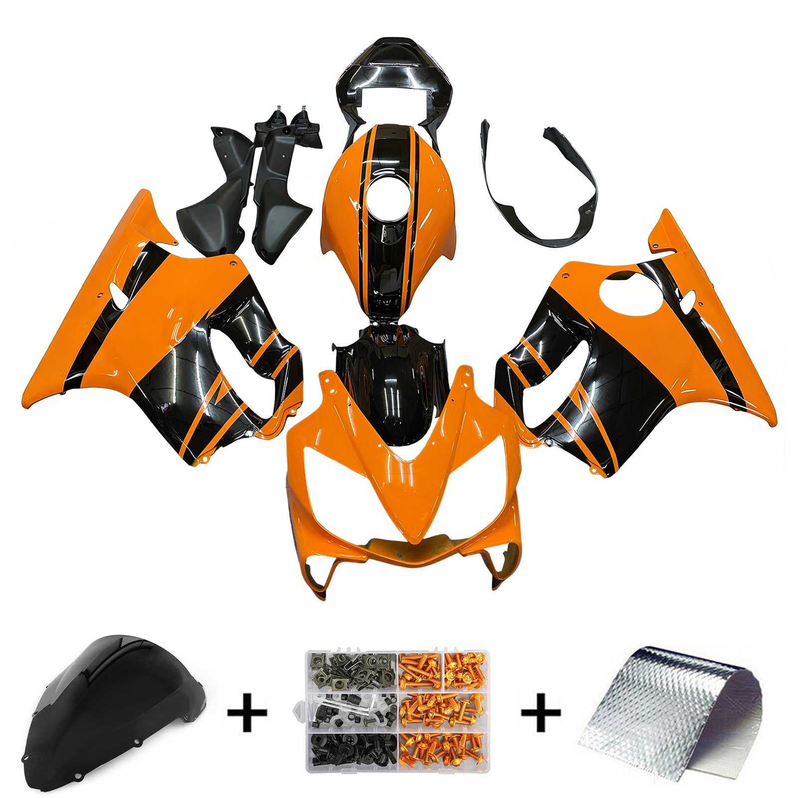 Amotopart 2001-2003 CBR600 F4i Honda Black&Orange Fairing Kit