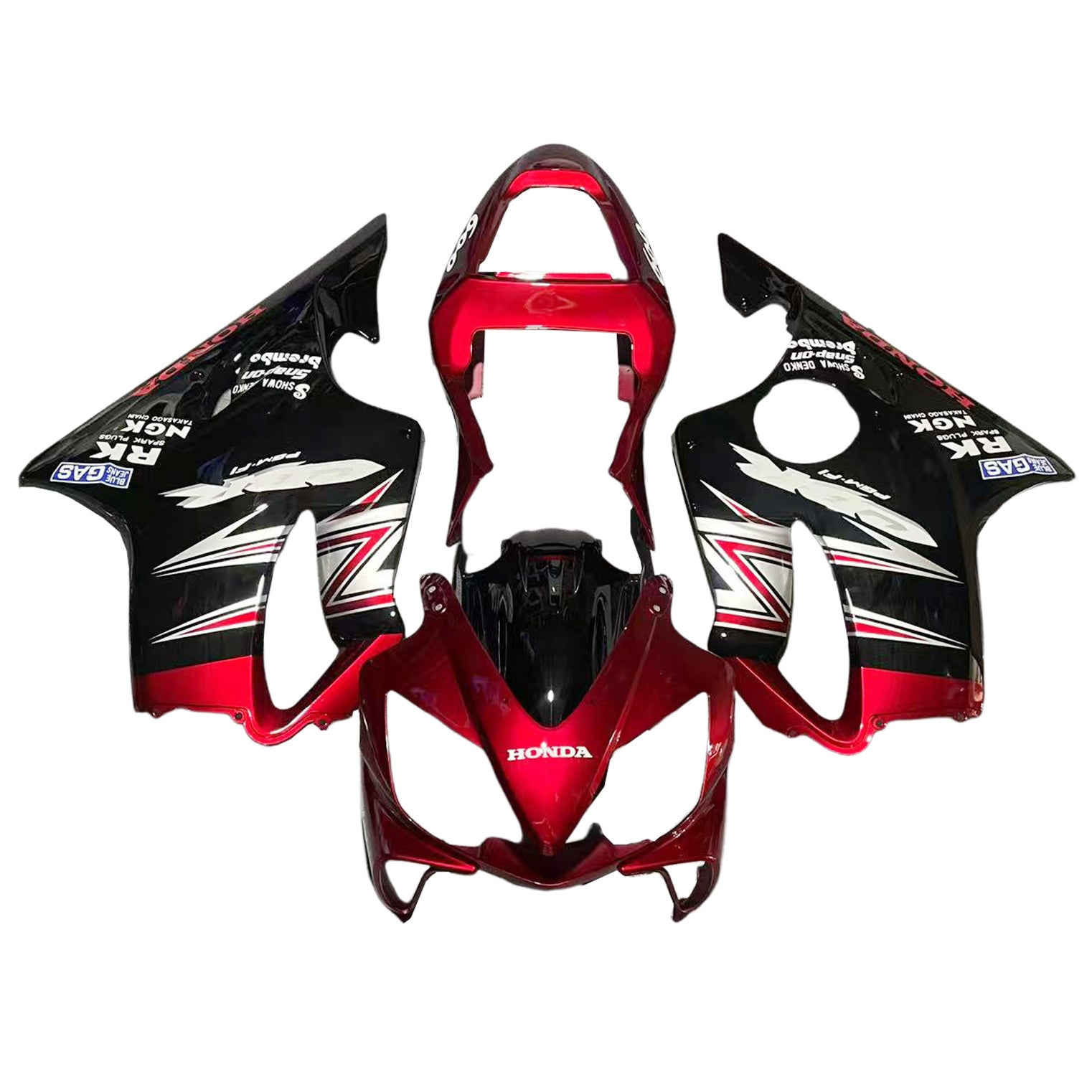 Amotopart 2001-2003 CBR600 F4i Honda Black&Red with Logo Fairing Kit