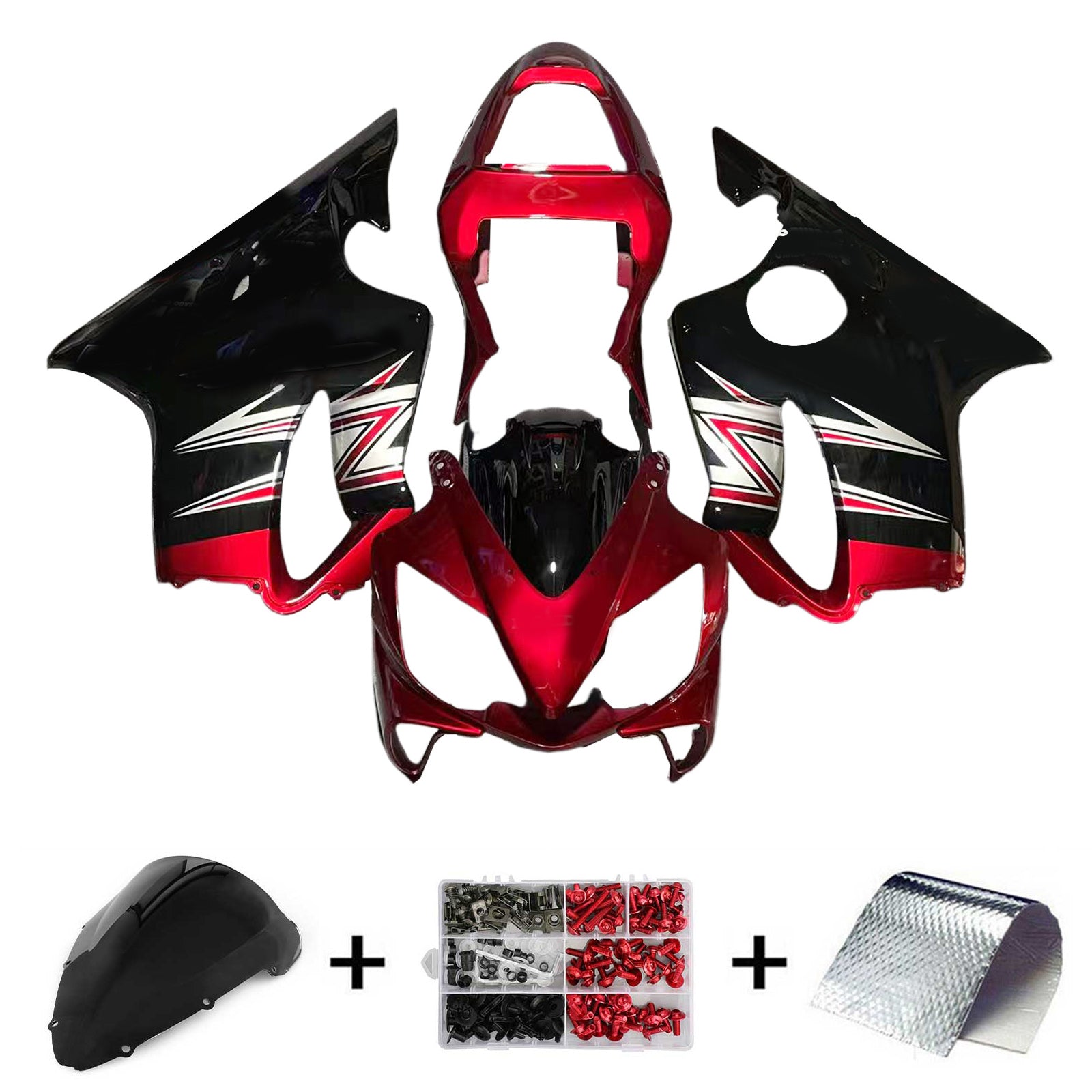Amotopart 2001-2003 CBR600 F4i Honda Black&Red Fairing Kit
