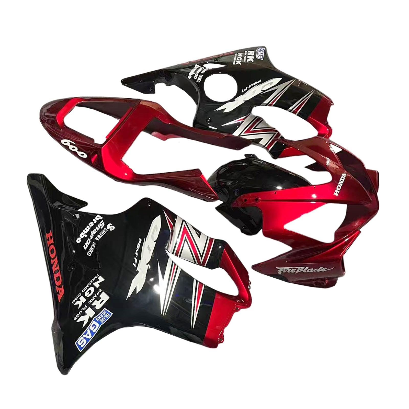 Amotopart 2001-2003 CBR600 F4i Honda Black&Red with Logo Fairing Kit