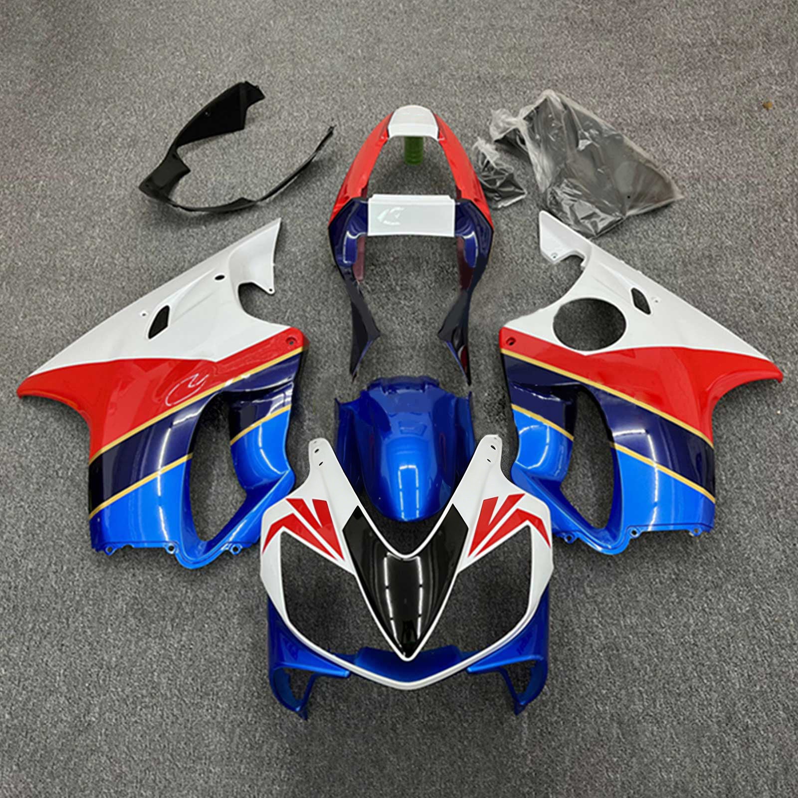Amotopart 2001-2003 CBR600 F4I Honda Blue & Red Style2 Fairing Kit
