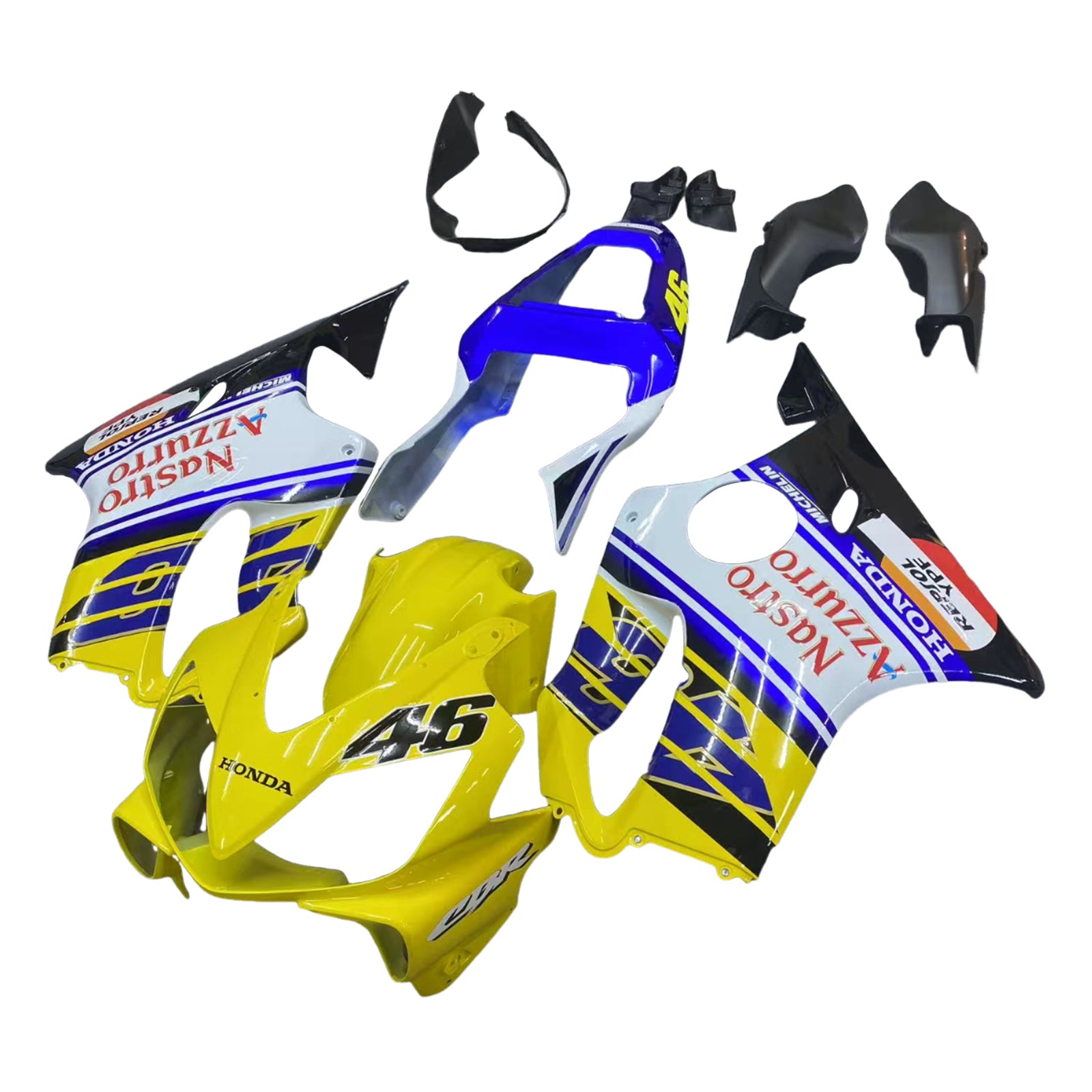 Amotopart 2001-2003 CBR600 F4i Honda Yellow&Blue Fairing Kit